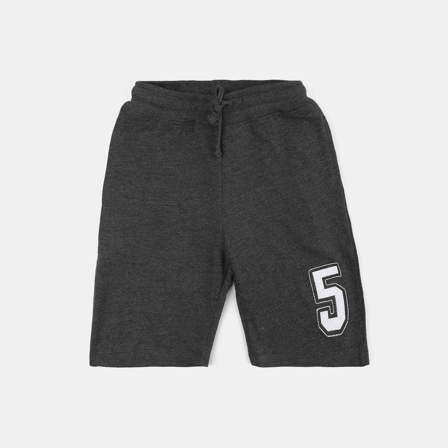 Boys Jersey Terry Shorts (No. Five) - Dark Grey Melange