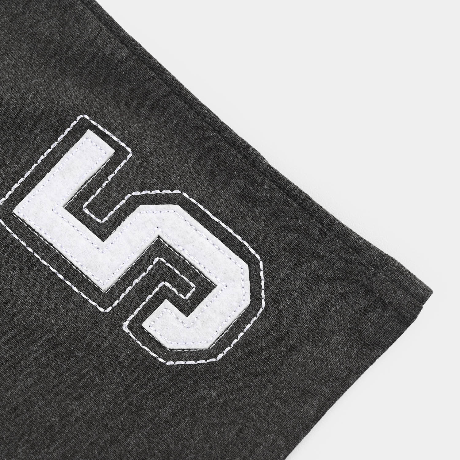 Boys Jersey Terry Shorts (No. Five) - Dark Grey Melange - Image 2