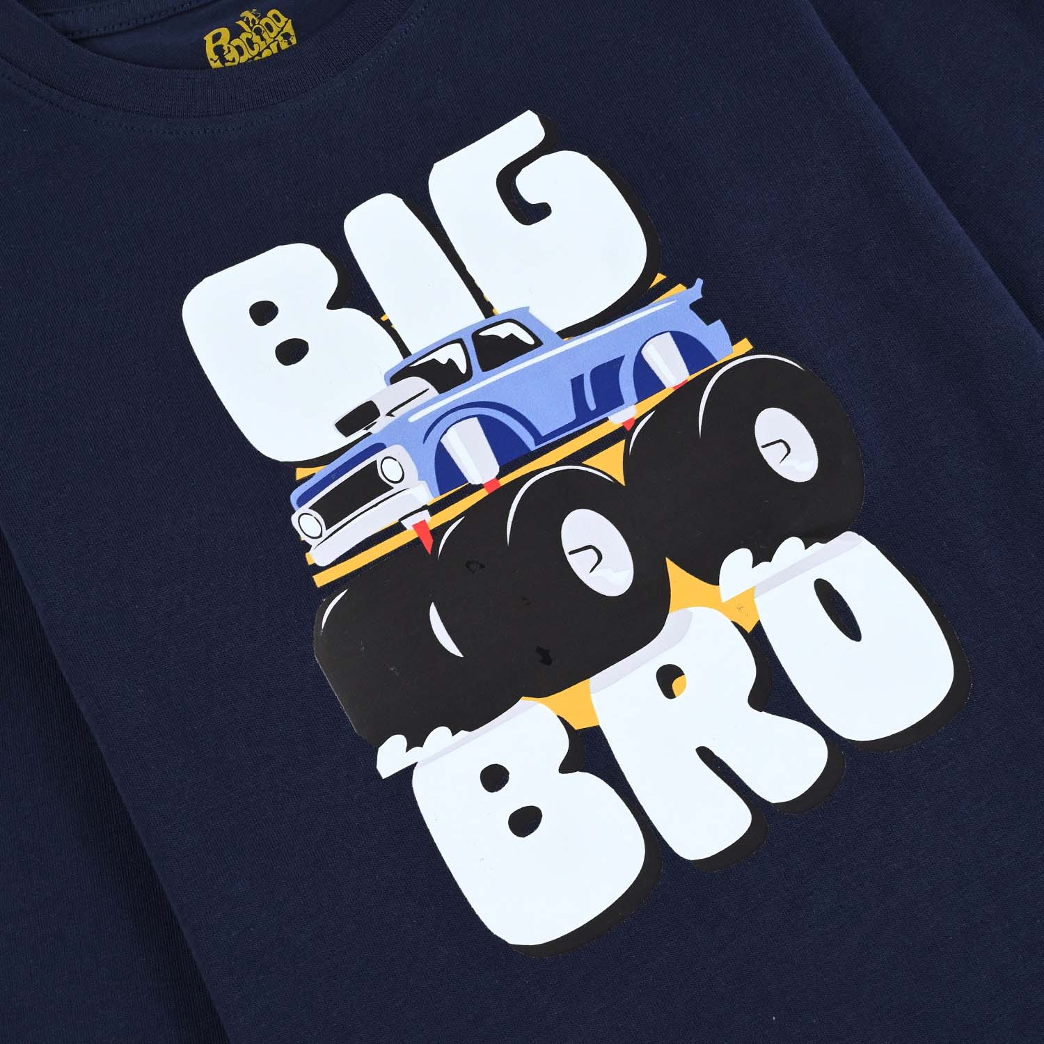 Boys Jersey/Terry T-Shirt F/S Big Bro-NAVY - Image 3