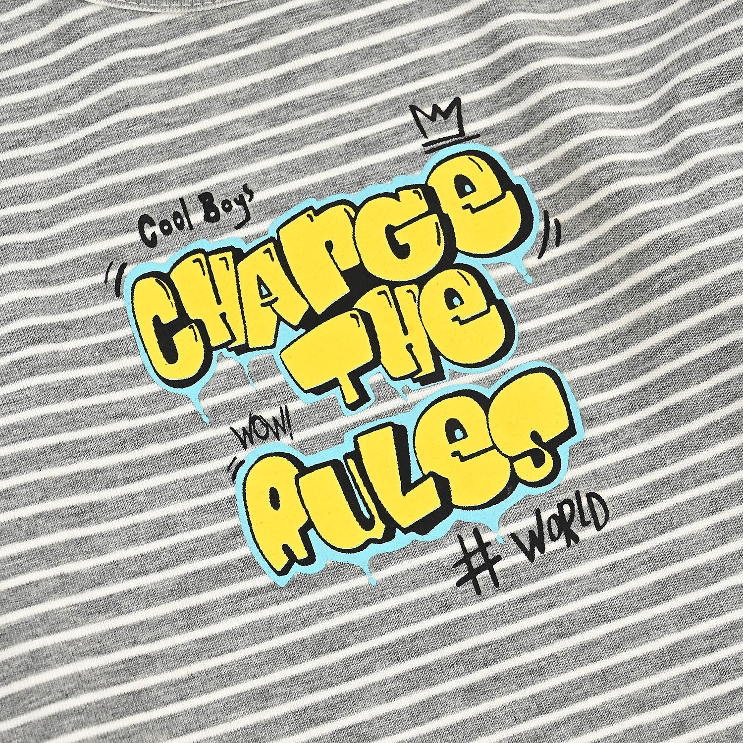 Boys Jersey/Terry T-Shirt (Change The Rule) - Grey - Image 3