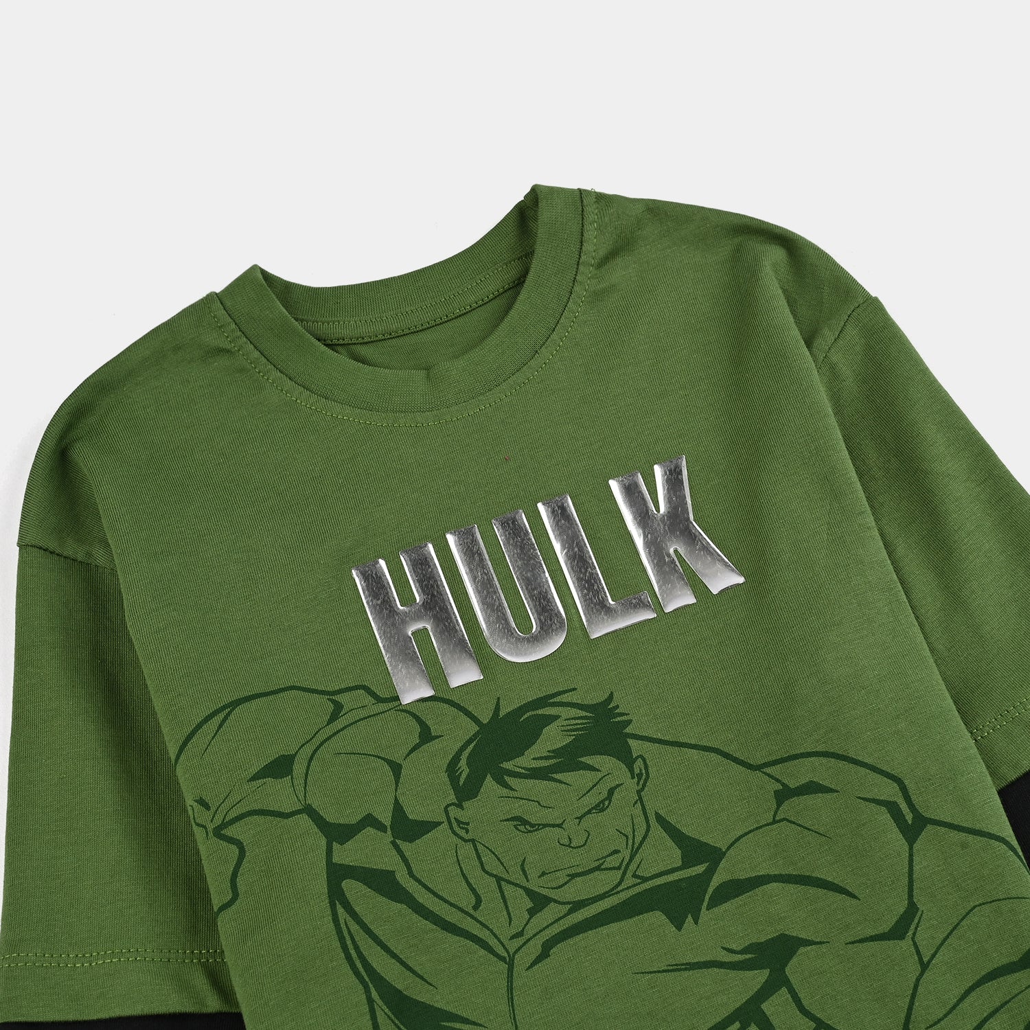 Boys Jersey/Terry T-Shirt F/S-Olive Green - Image 2