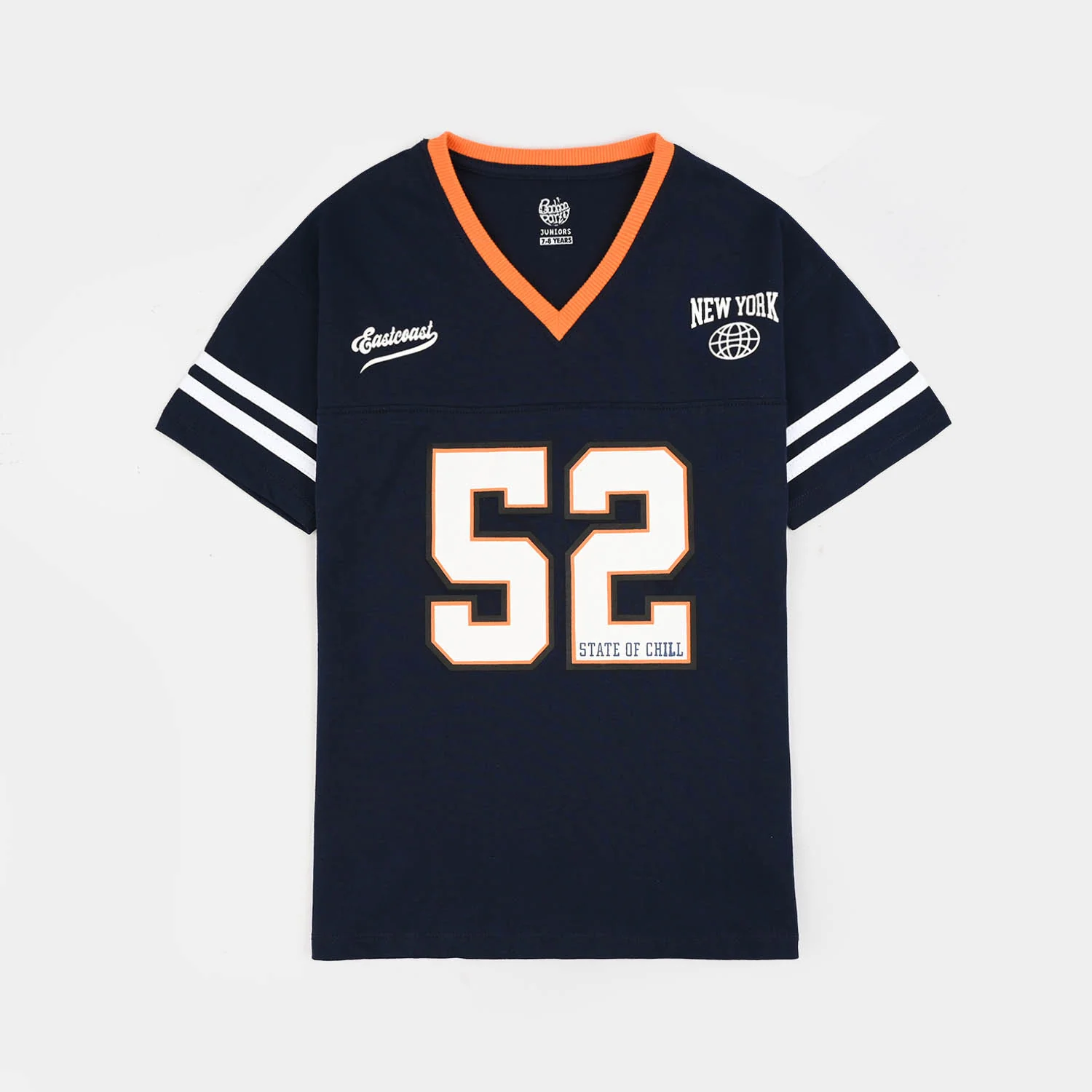 Boys Jersey/Terry T-Shirt State of Chill-Navy Blue