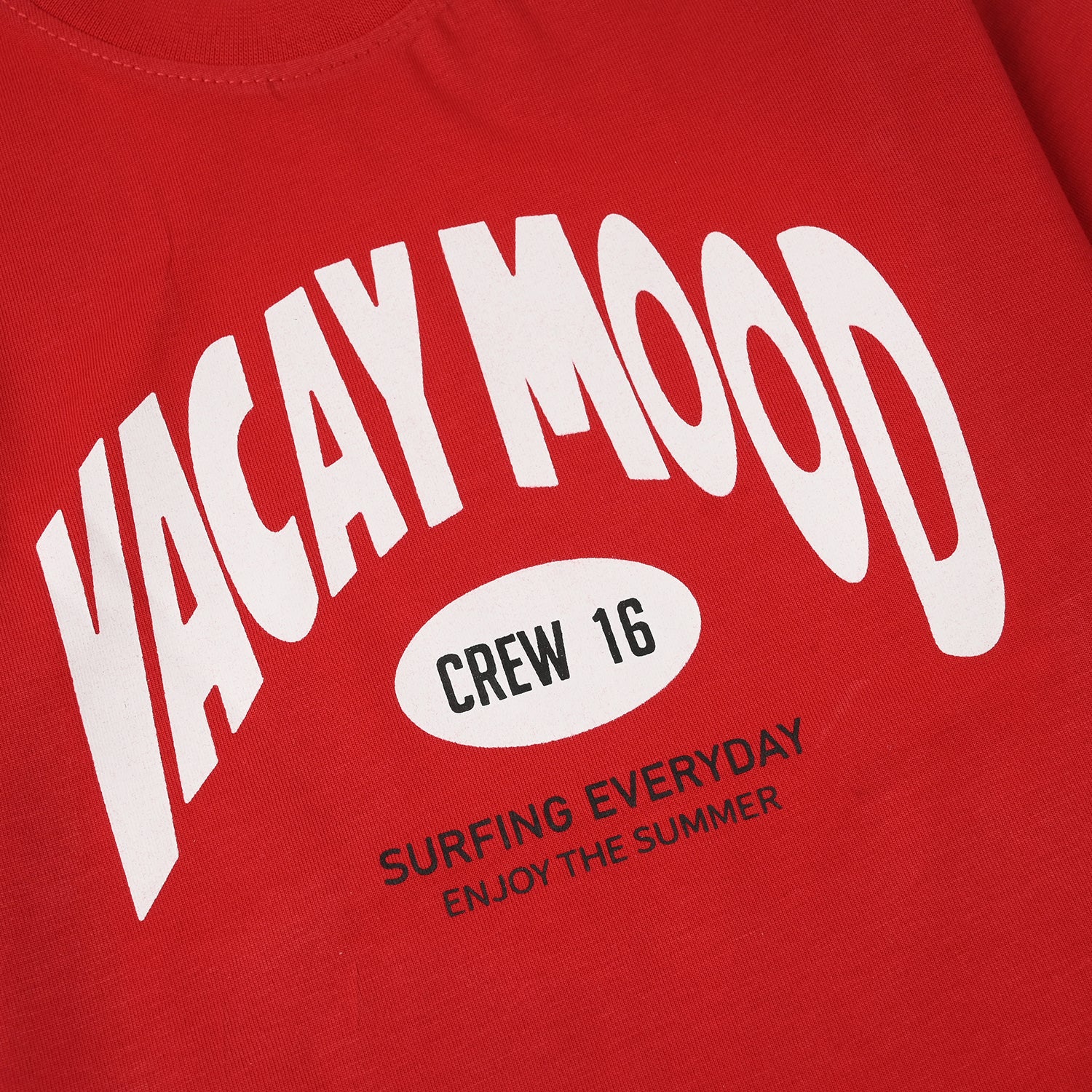 Boys Jersey/Terry T-Shirt (Vacay Mood) – Red - Image 2