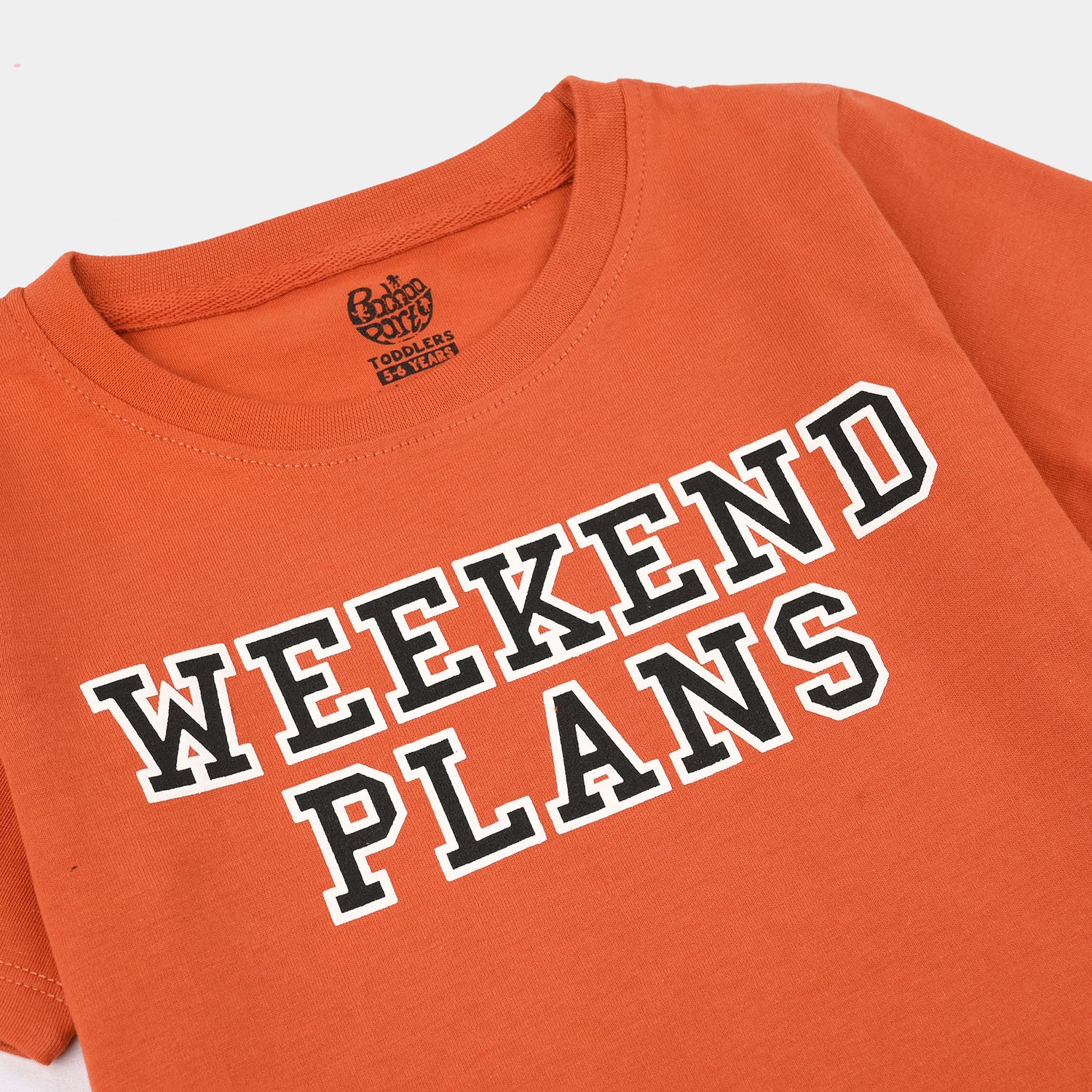 Boys Jersey/Terry T-Shirt (Weekend Plans) - Rust - Image 2