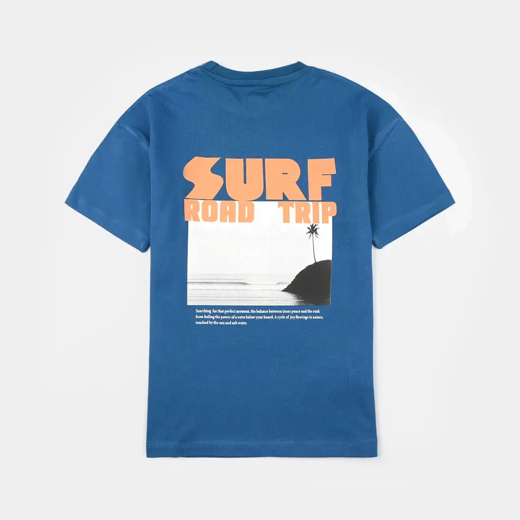 Boys Jersey/Terry T-Shirt (Surf Vibe) - Blue