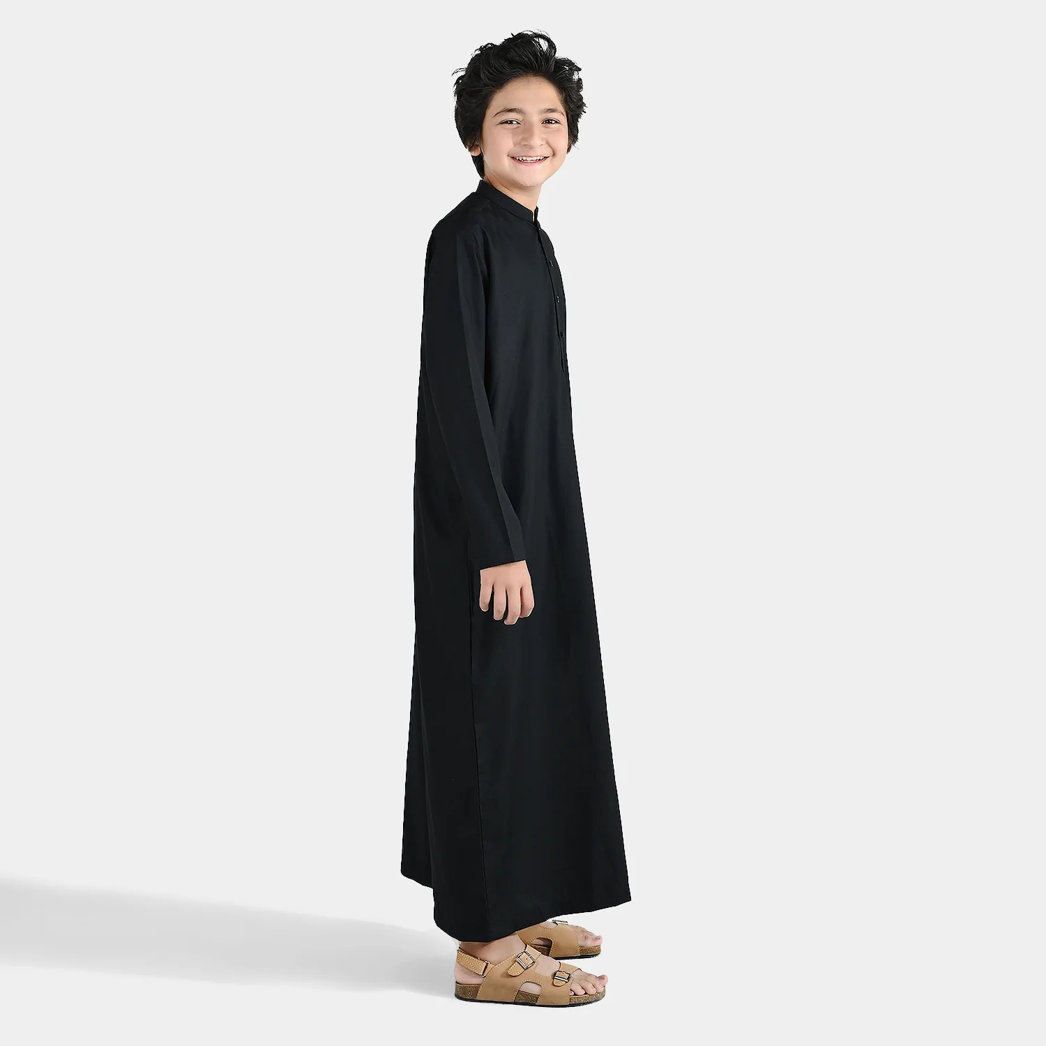 Boys Poly Viscose Jubba - Black - Image 4