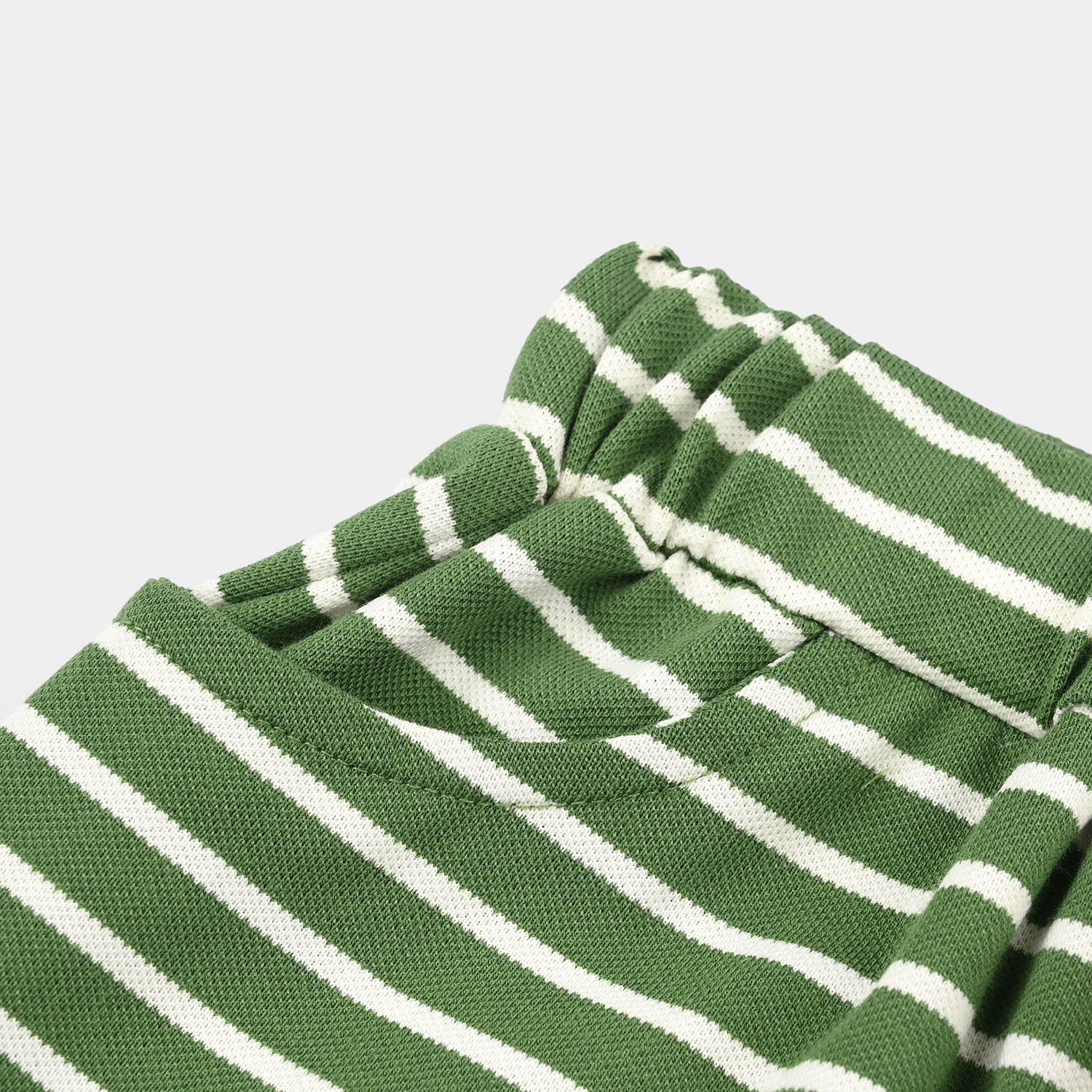 Boys Jumbo Pique Short (Stripes) - Green - Image 2