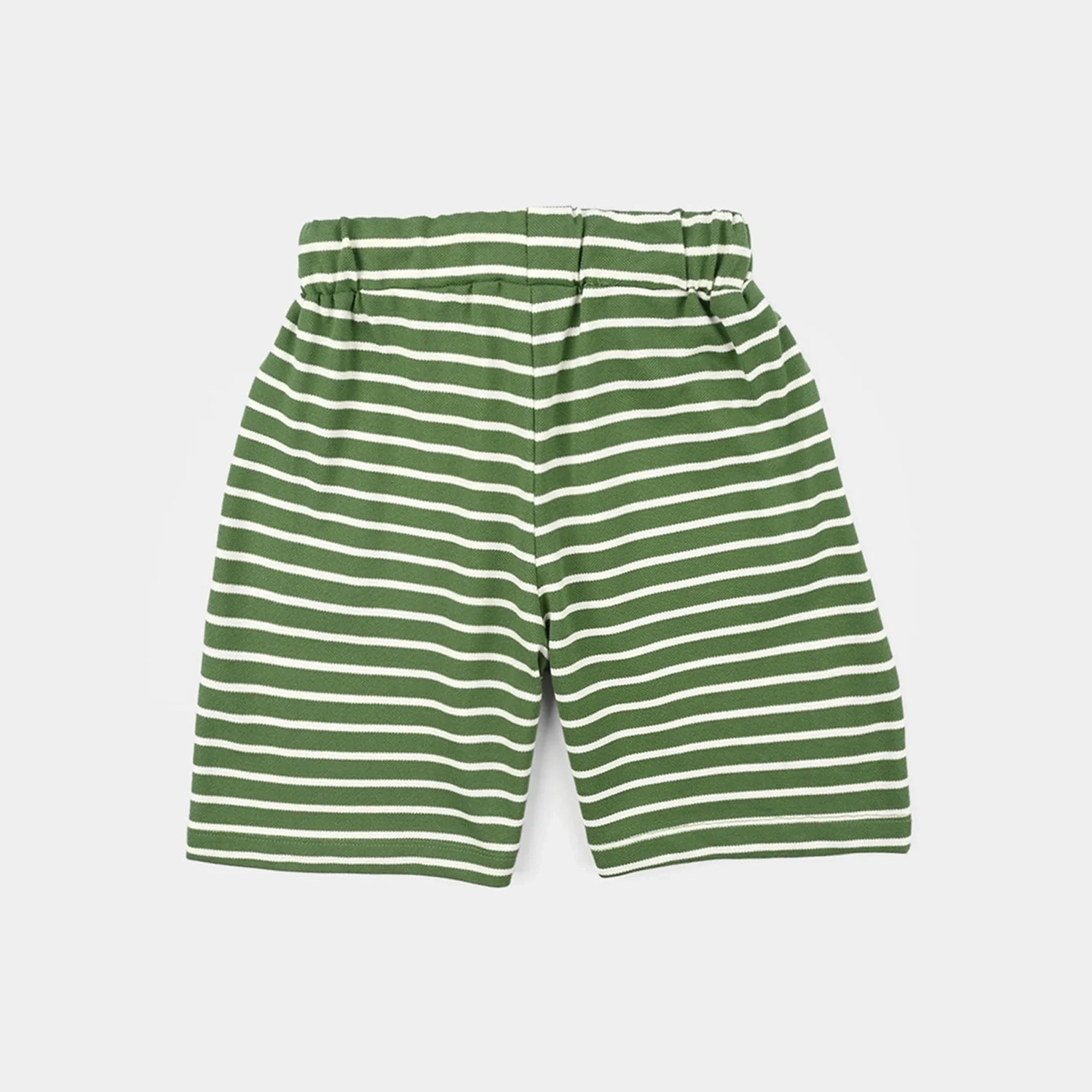 Boys Jumbo Pique Short (Stripes) - Green - Image 3
