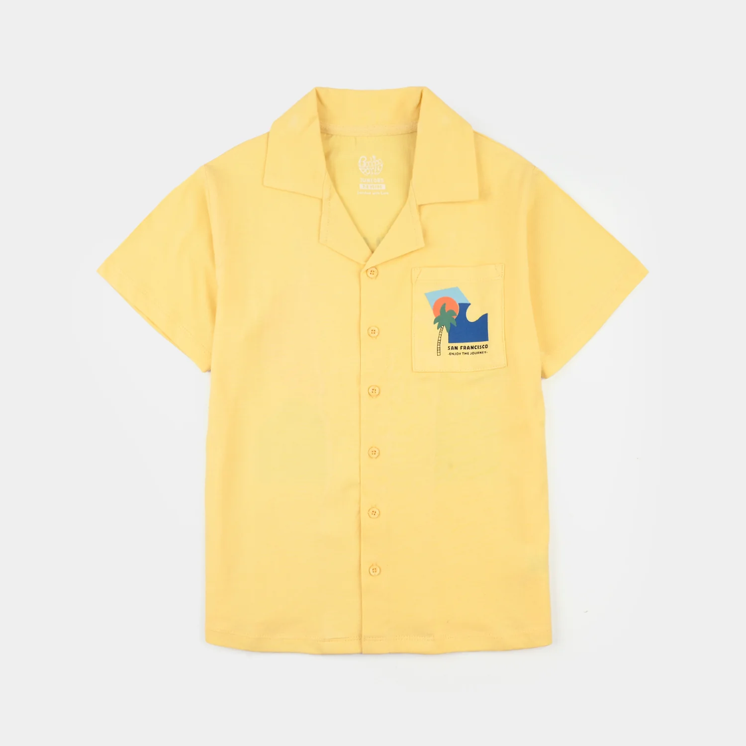 Boys Knitted Shirt Sun Francisco – Yellow - Image 3