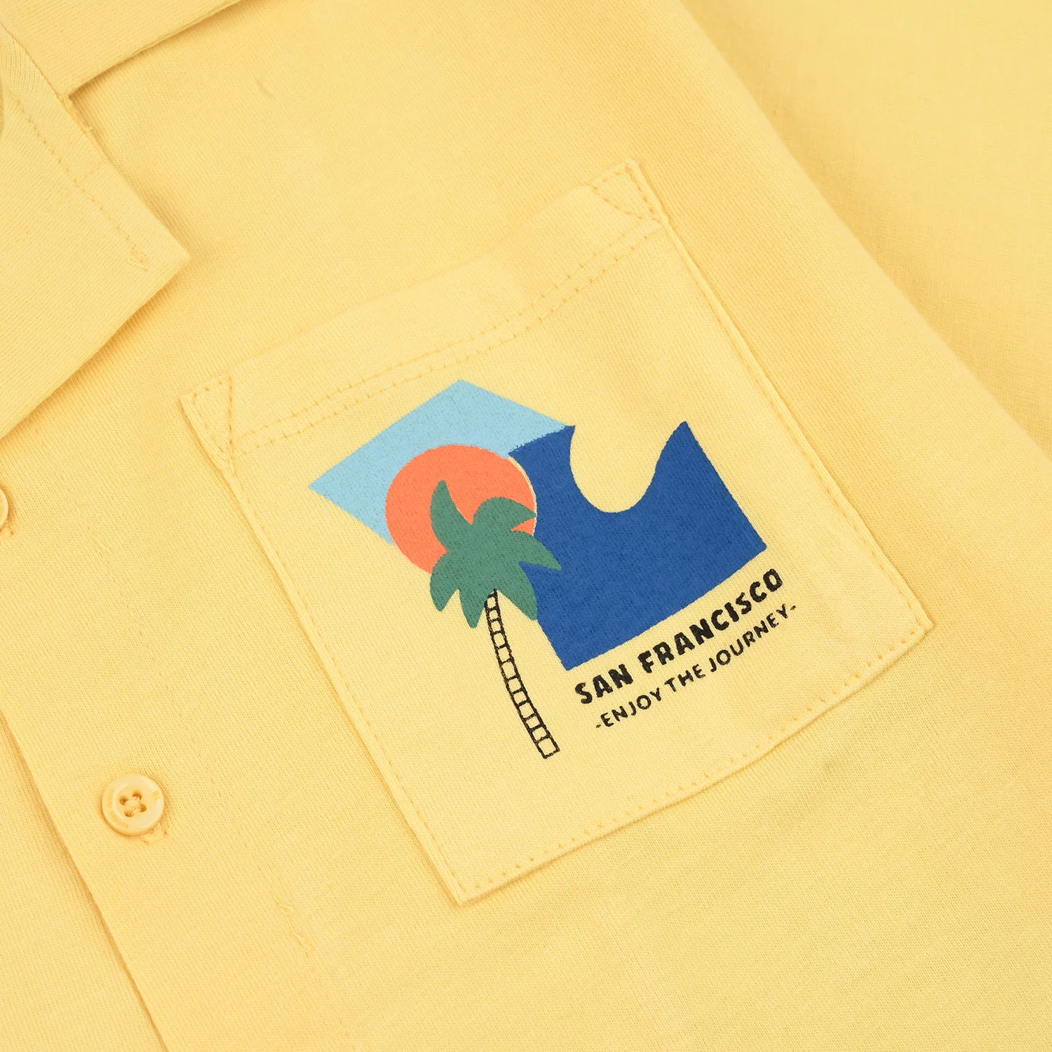 Boys Knitted Shirt Sun Francisco – Yellow - Image 5