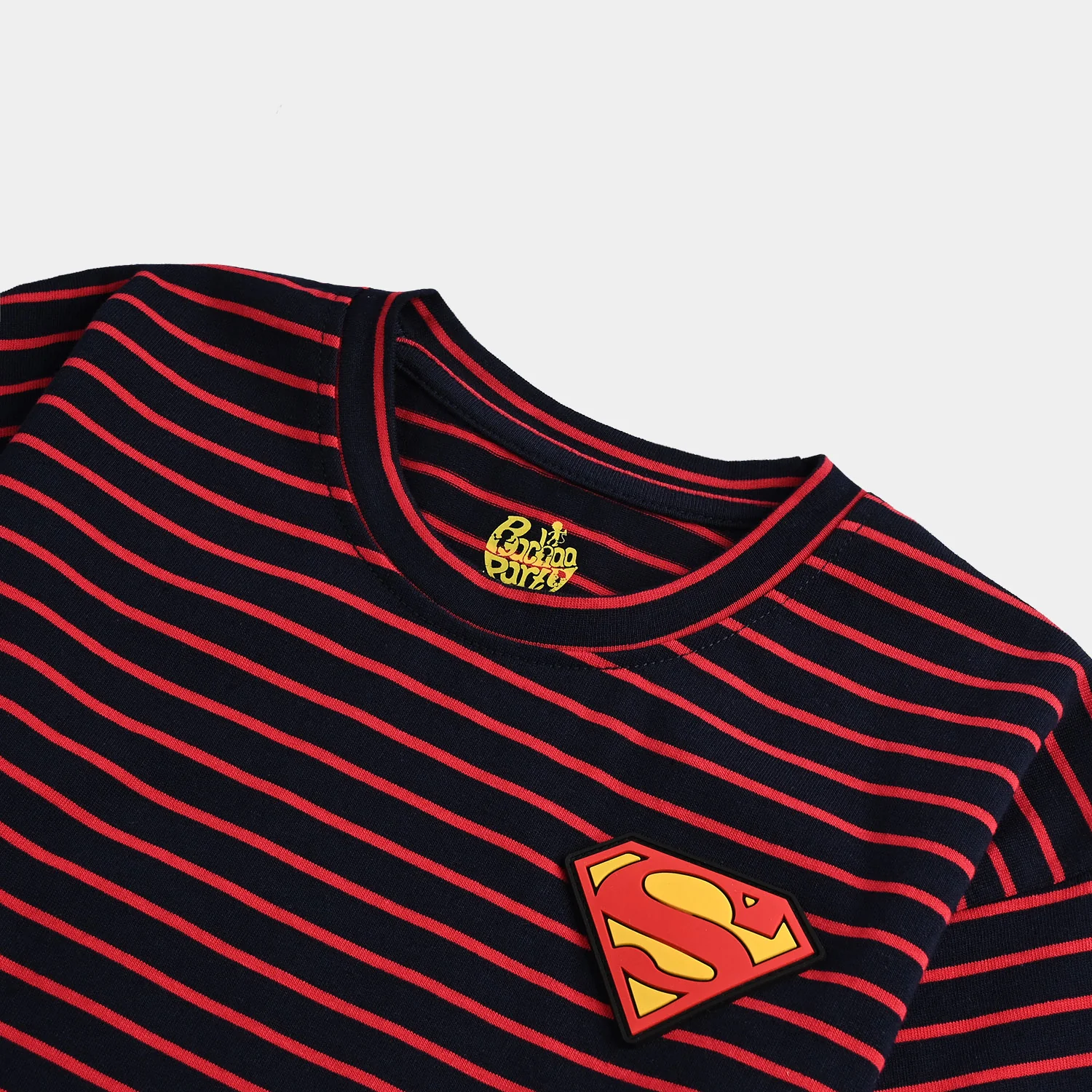 Boys Microfiber Jersey T-Shirt H/S - Blue/Red/Stripe - Image 2