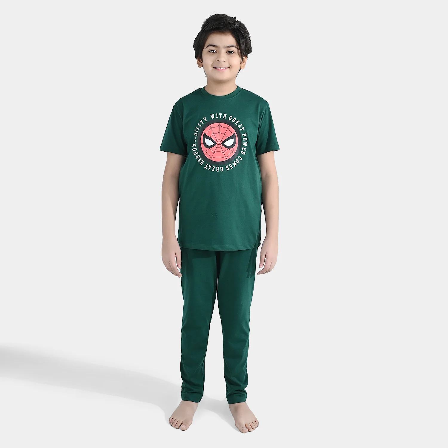 Boys PC Jersey Night Suit Character - Green