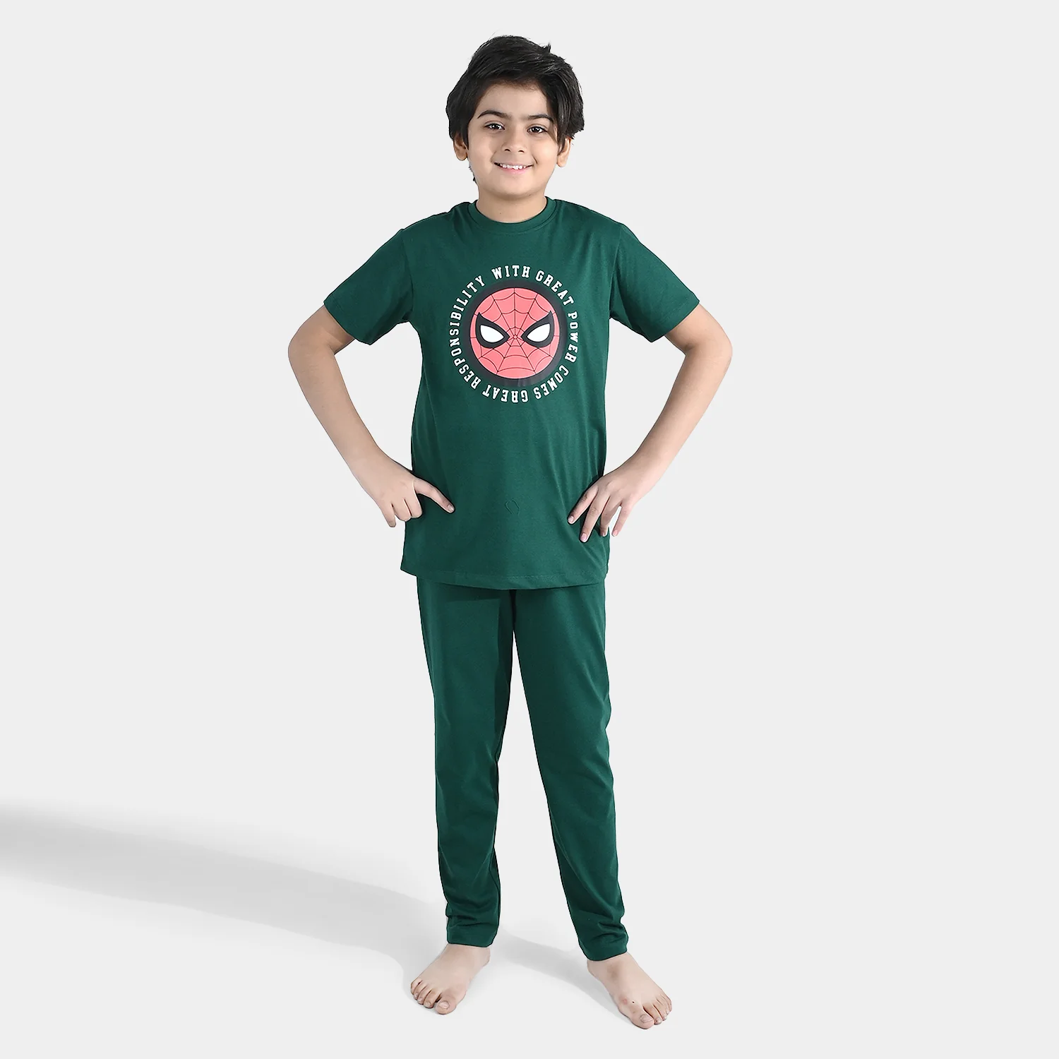 Boys PC Jersey Night Suit Character - Green - Image 3