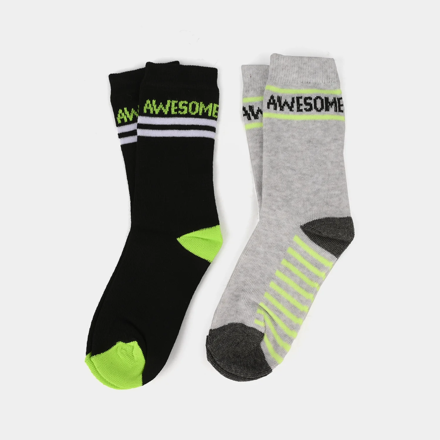Boys Pack of 2 Socks - Grey & Black