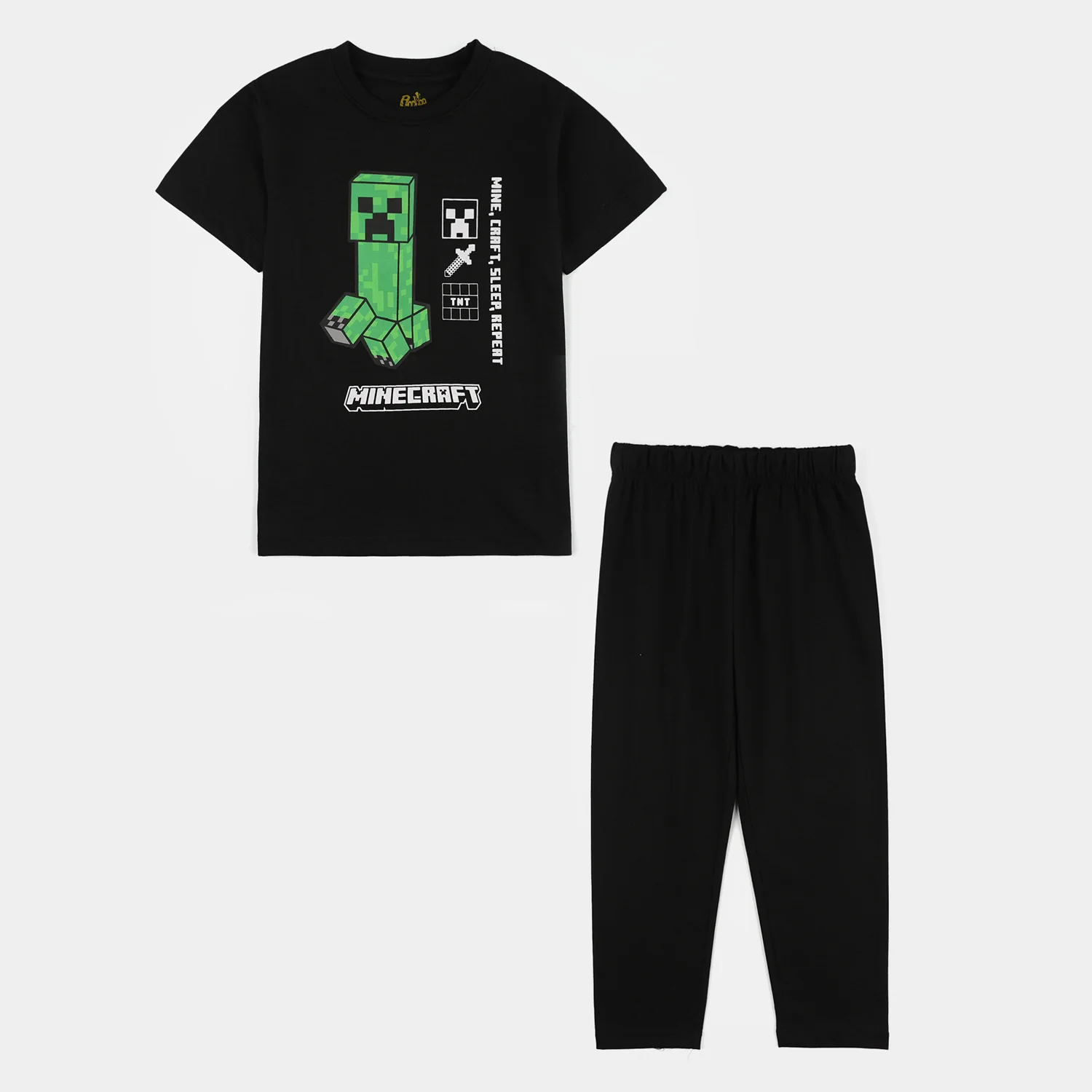 Boys PC Jersey Night Suit - Jet Black