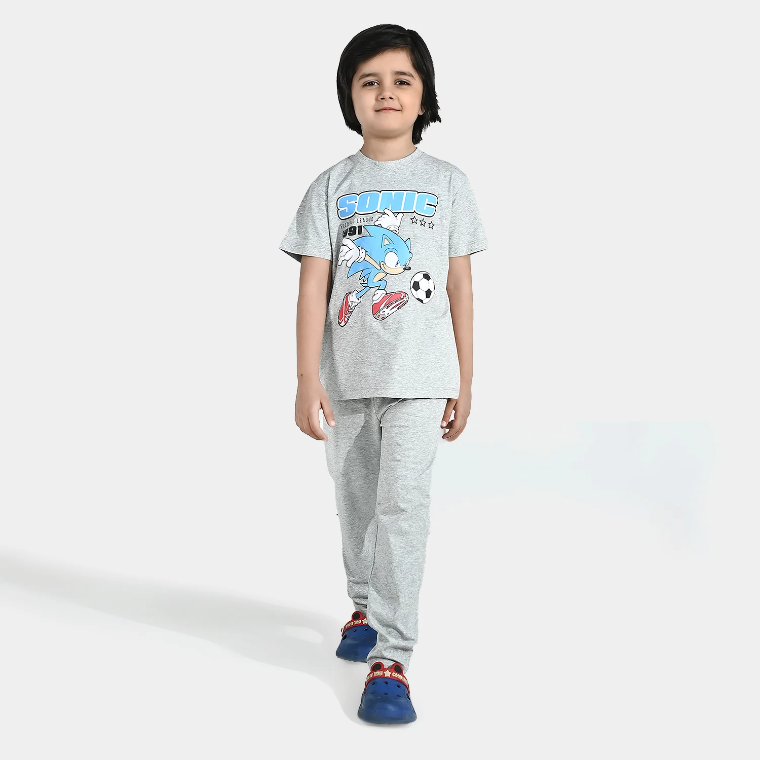 Boys PC Jersey Night Suit Character - Grey - Image 3