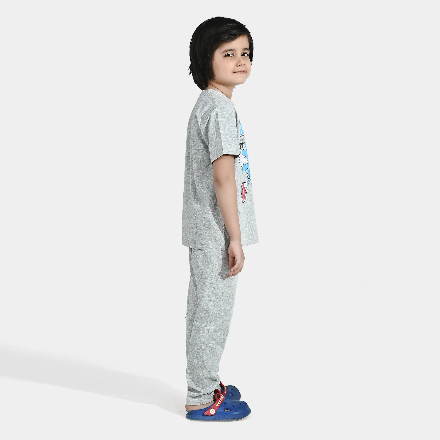 Boys PC Jersey Night Suit Character - Grey - Image 4