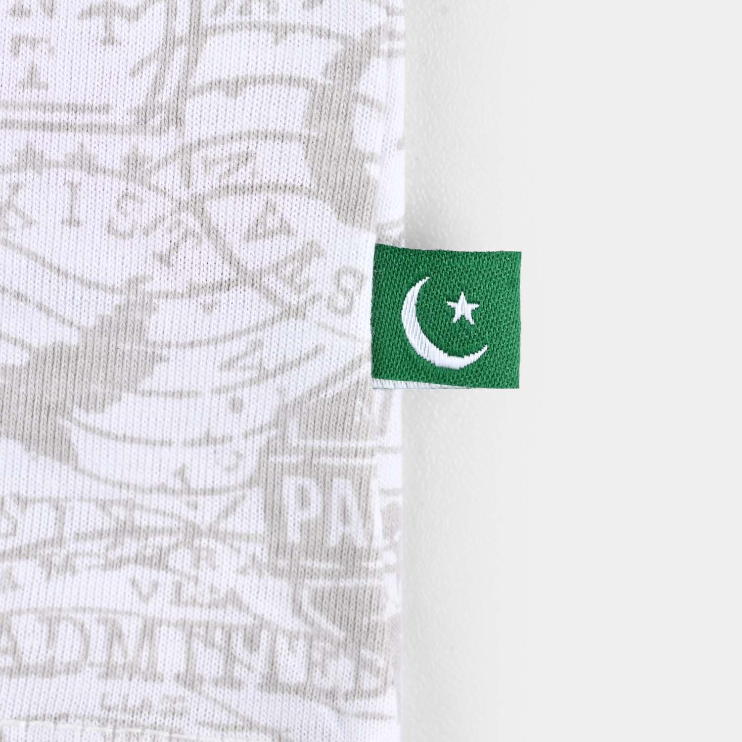 Boys Poly Cotton Jersey T-Shirt H/S STAMPS OF PAKISTAN-Snow White - Image 3