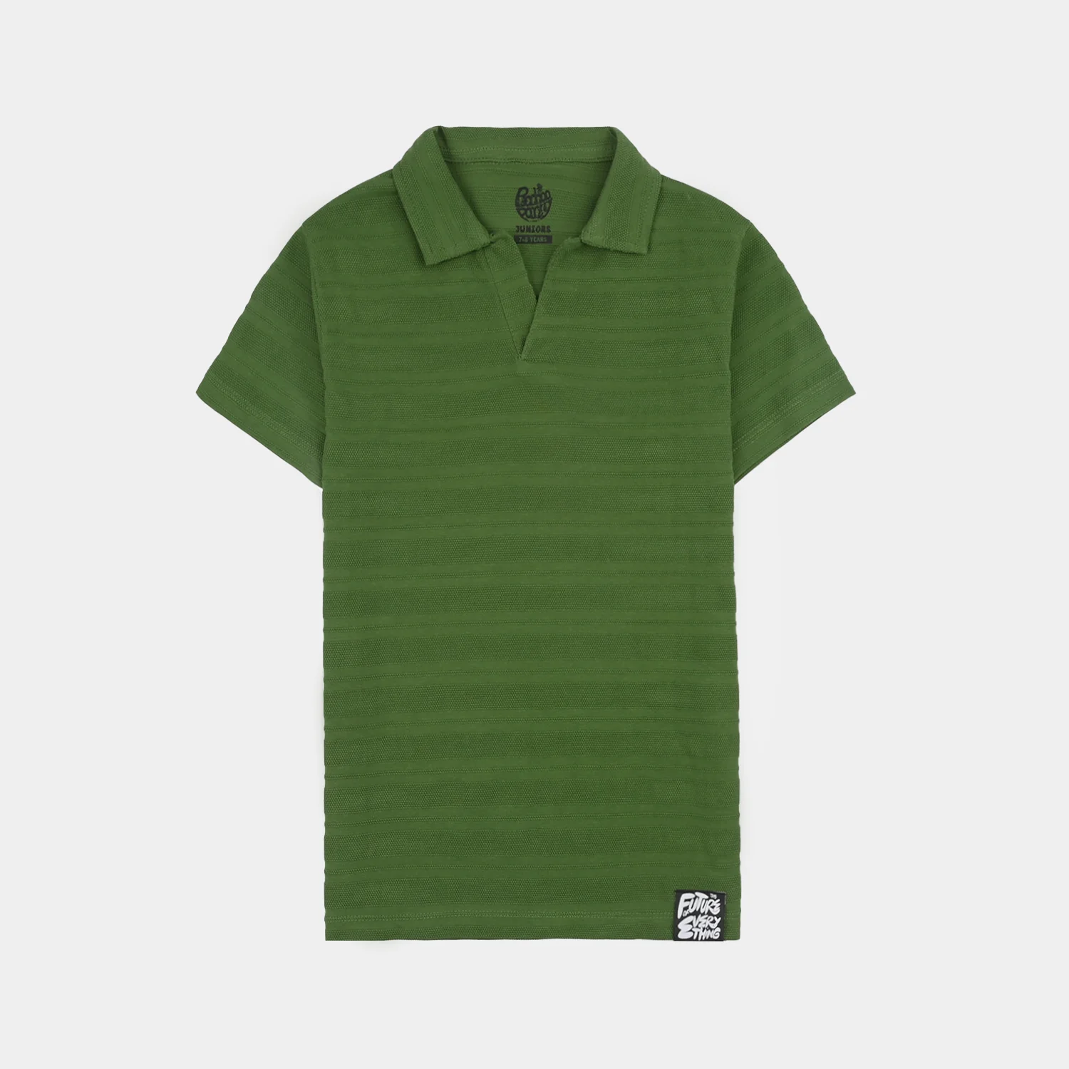 Boys Jacquard Polo T-Shirt (Basic) - Olive/Green