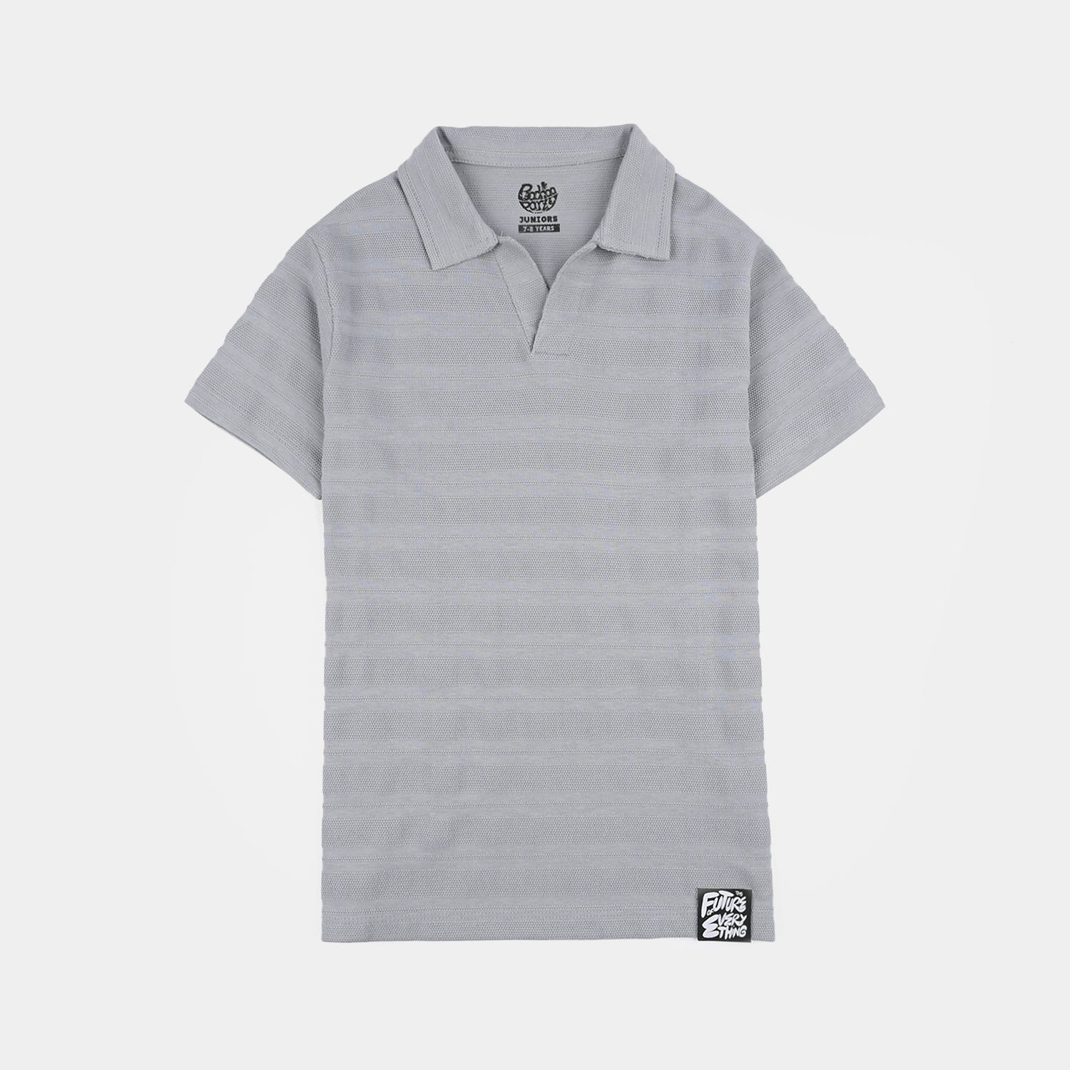 Boys Jacquard Polo T-Shirt (Basic) - Grey