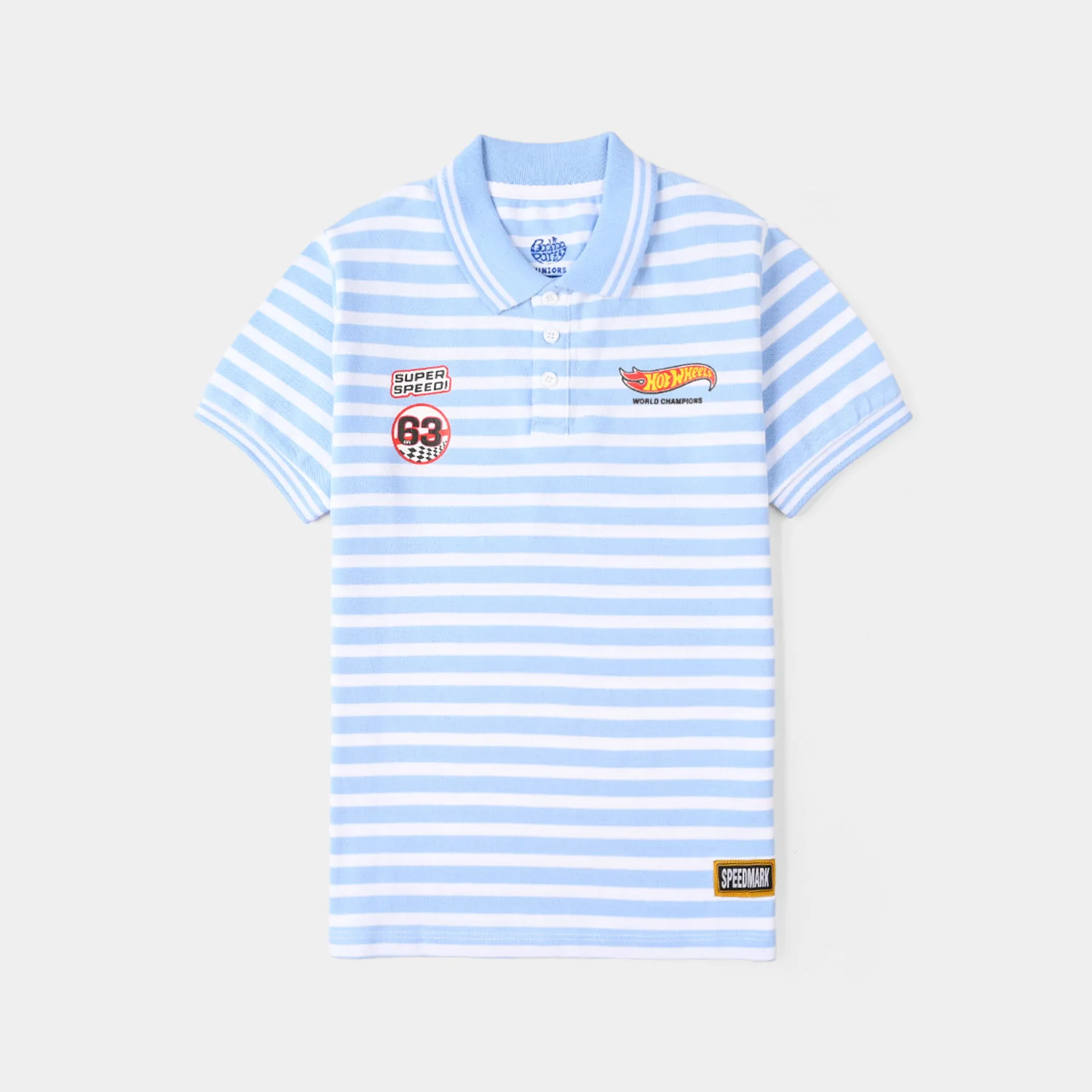 Boys Cotton PK Polo (Hot Wheels) – Blue