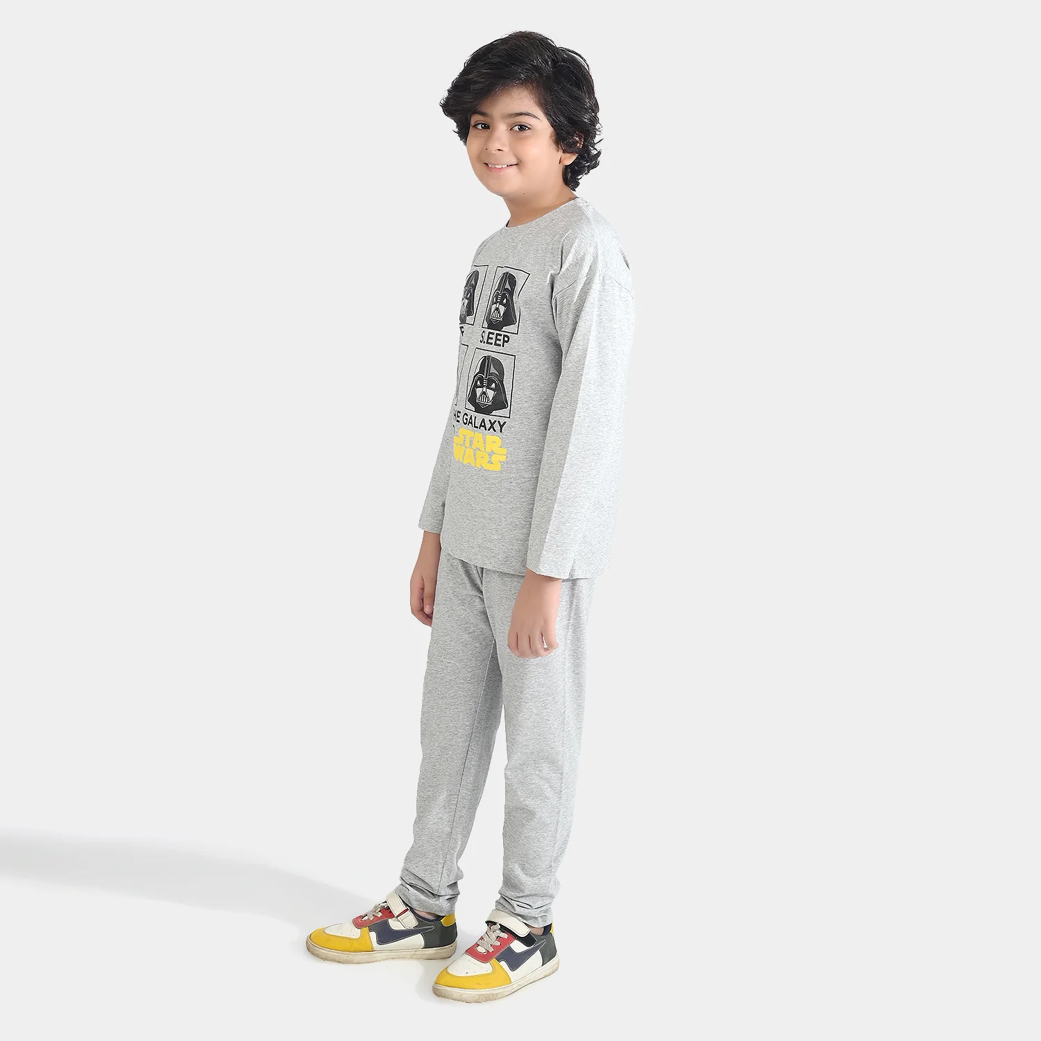 Boys Poly Cotton Jersey Night Wear - GREY - Image 4