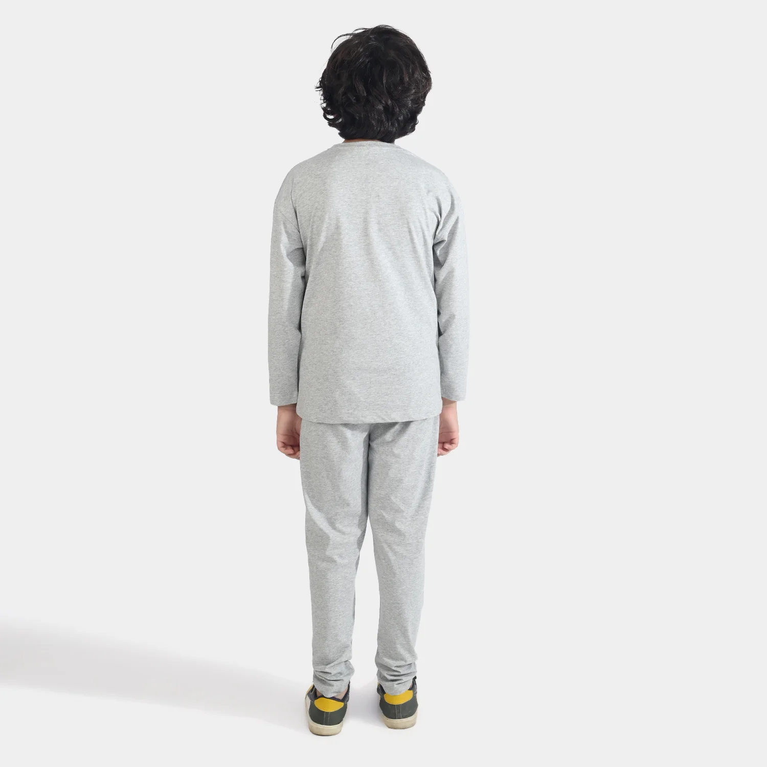 Boys Poly Cotton Jersey Night Wear - GREY - Image 5