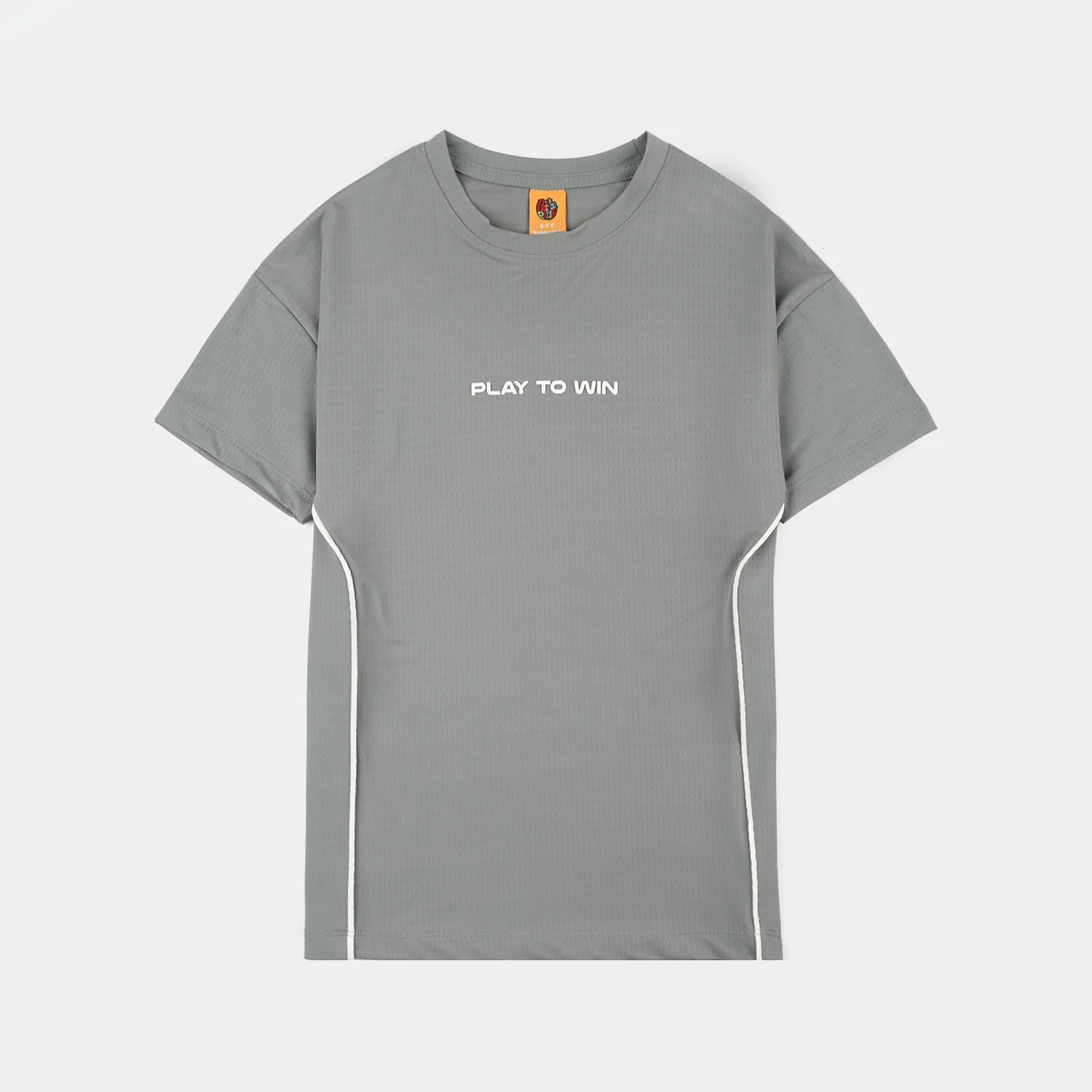 Boys Poly Jacquard T-Shirt (Play To Win) - Grey