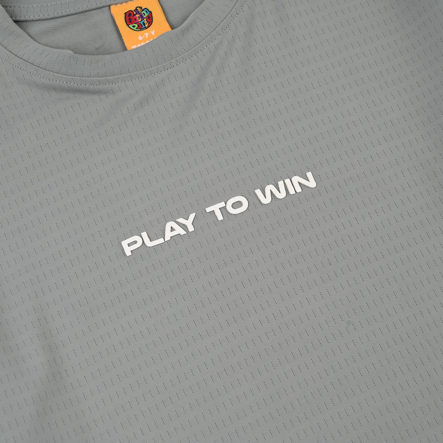 Boys Poly Jacquard T-Shirt (Play To Win) - Grey - Image 2