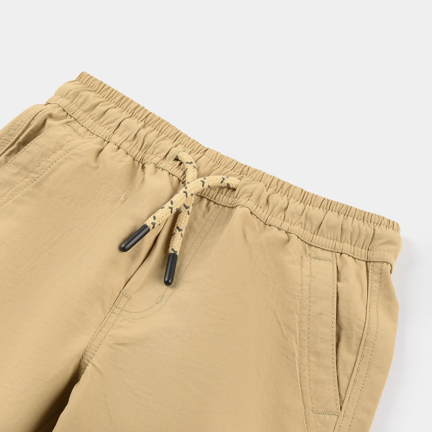 Boys Poly Twill Poly Shorts – Beige - Image 2