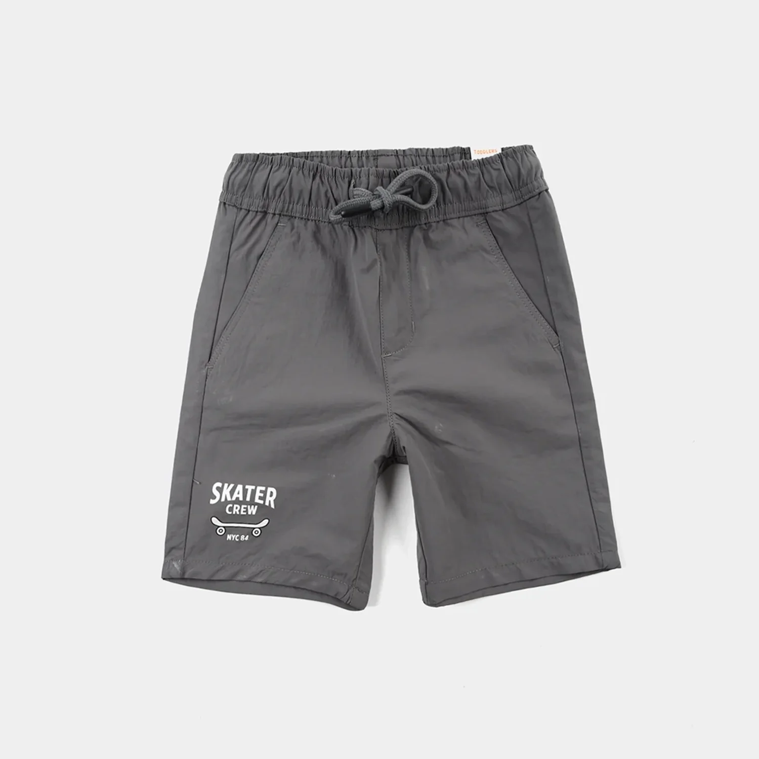 Boys Poly Twill Poly Shorts Skater Crew – Grey