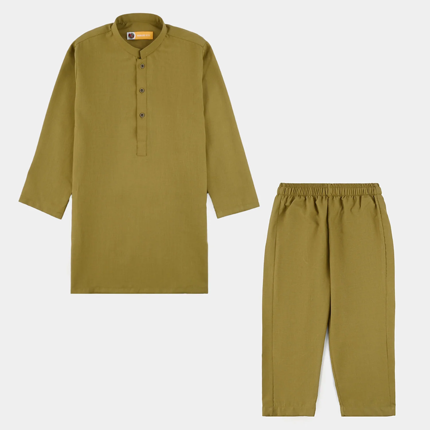 Boys Poly Viscose Kurta Pajama (Twill Tape) - Green - Image 3