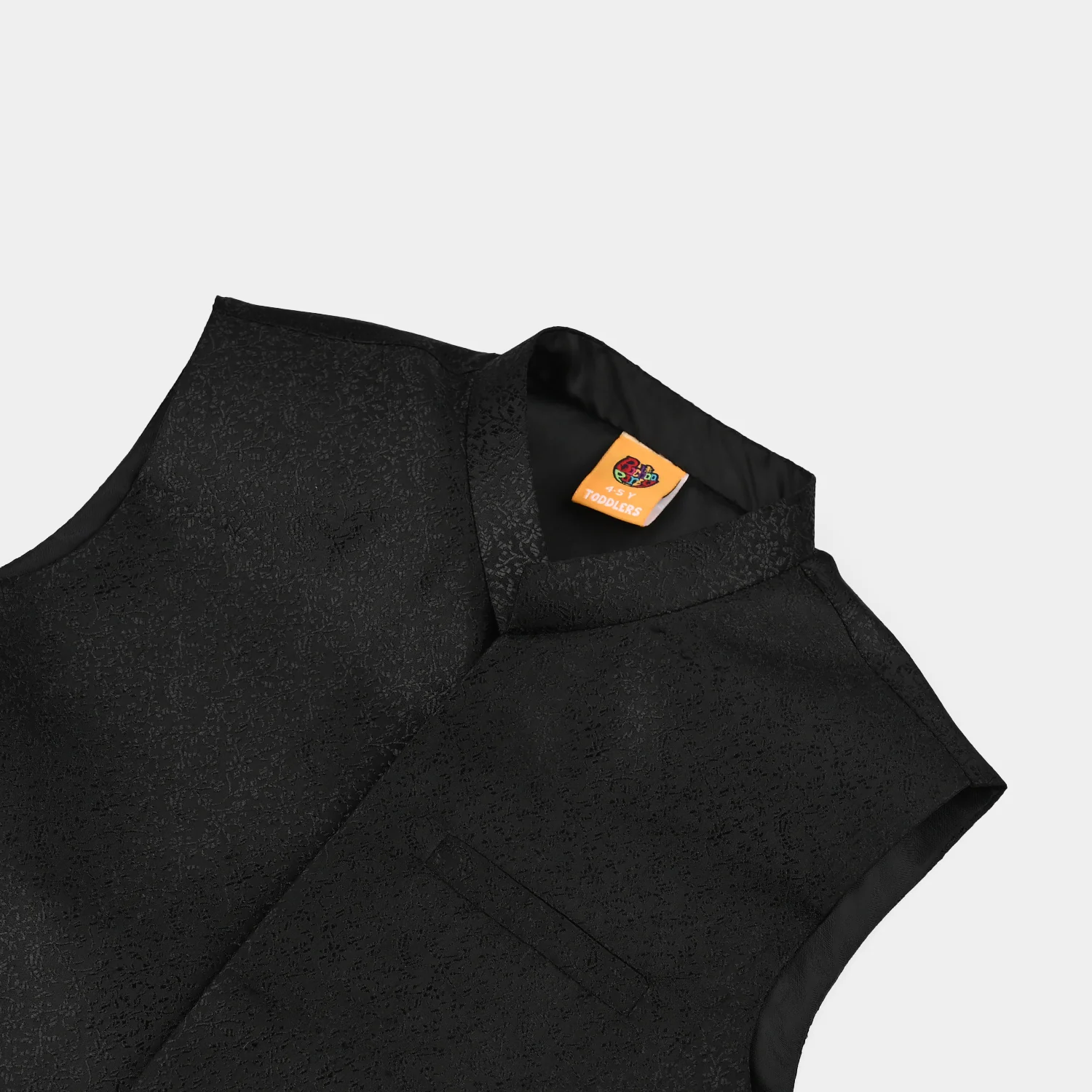 Boys Poly Viscose Waist Coat - Black - Image 2