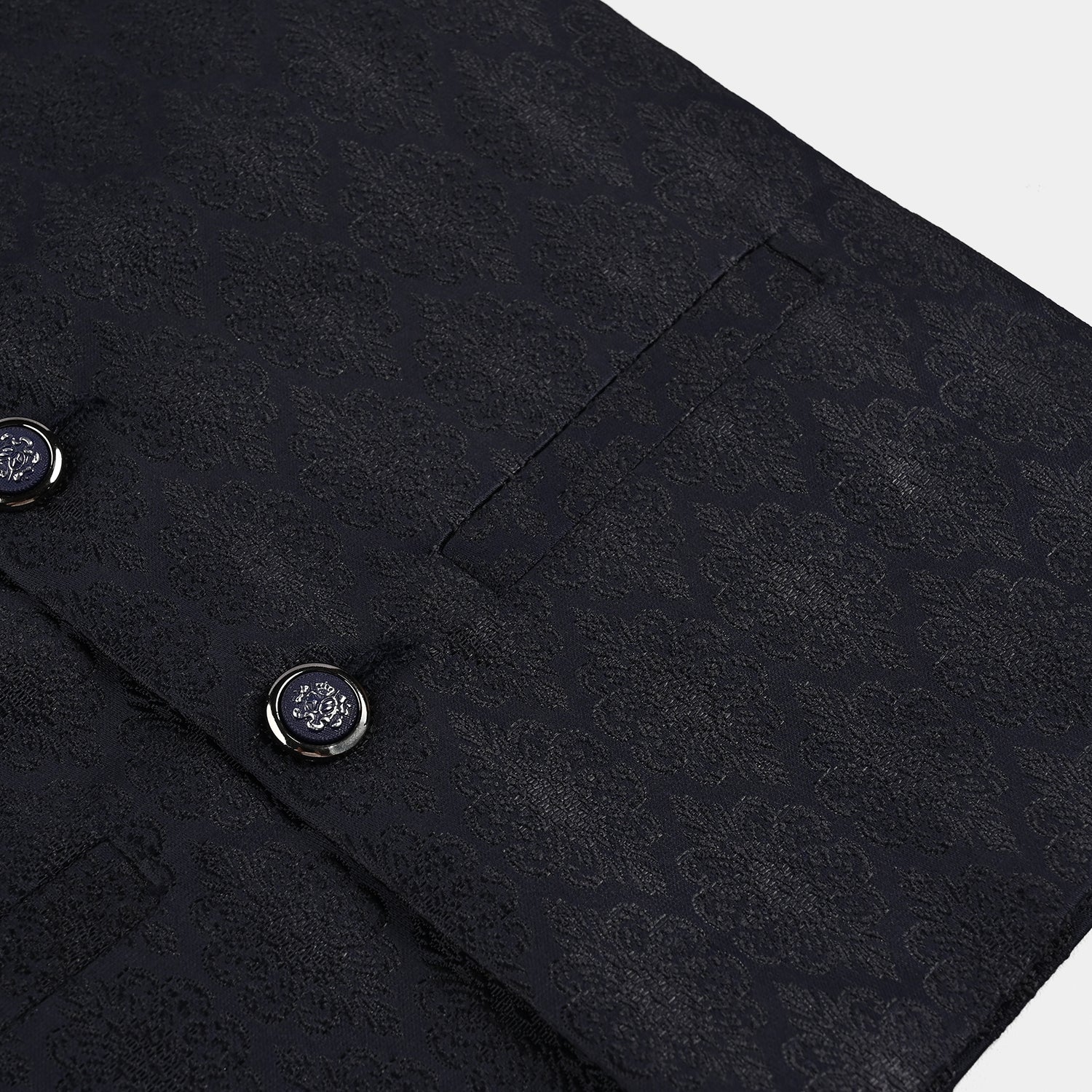 Boys Poly Viscose Waist coat - Navy - Image 3