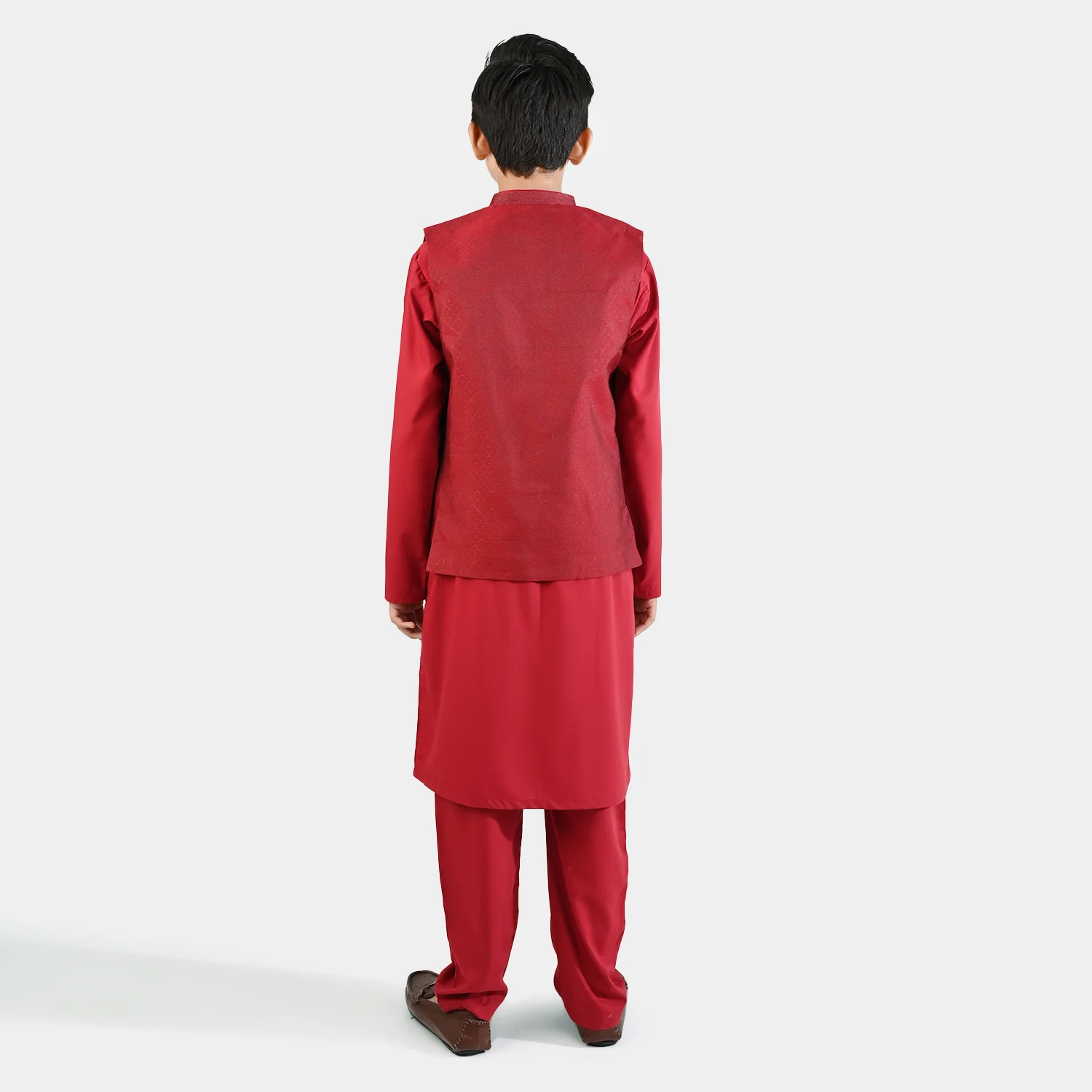 Boys Poly Viscose 3Piece Suit (RHYTHMIC) - RED - Image 5