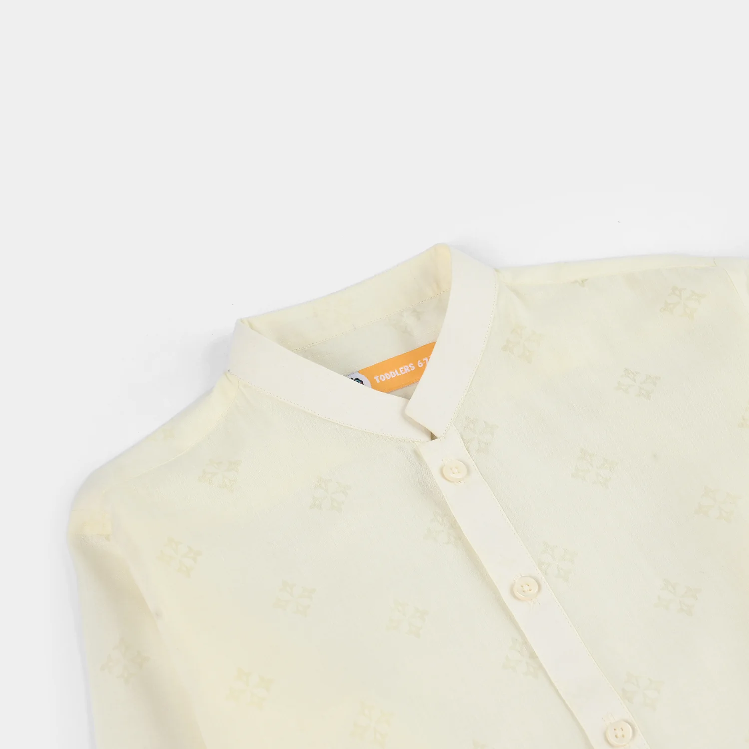 Boys Poly Viscose Basic Kurta (After Glow) - Light Yellow - Image 3