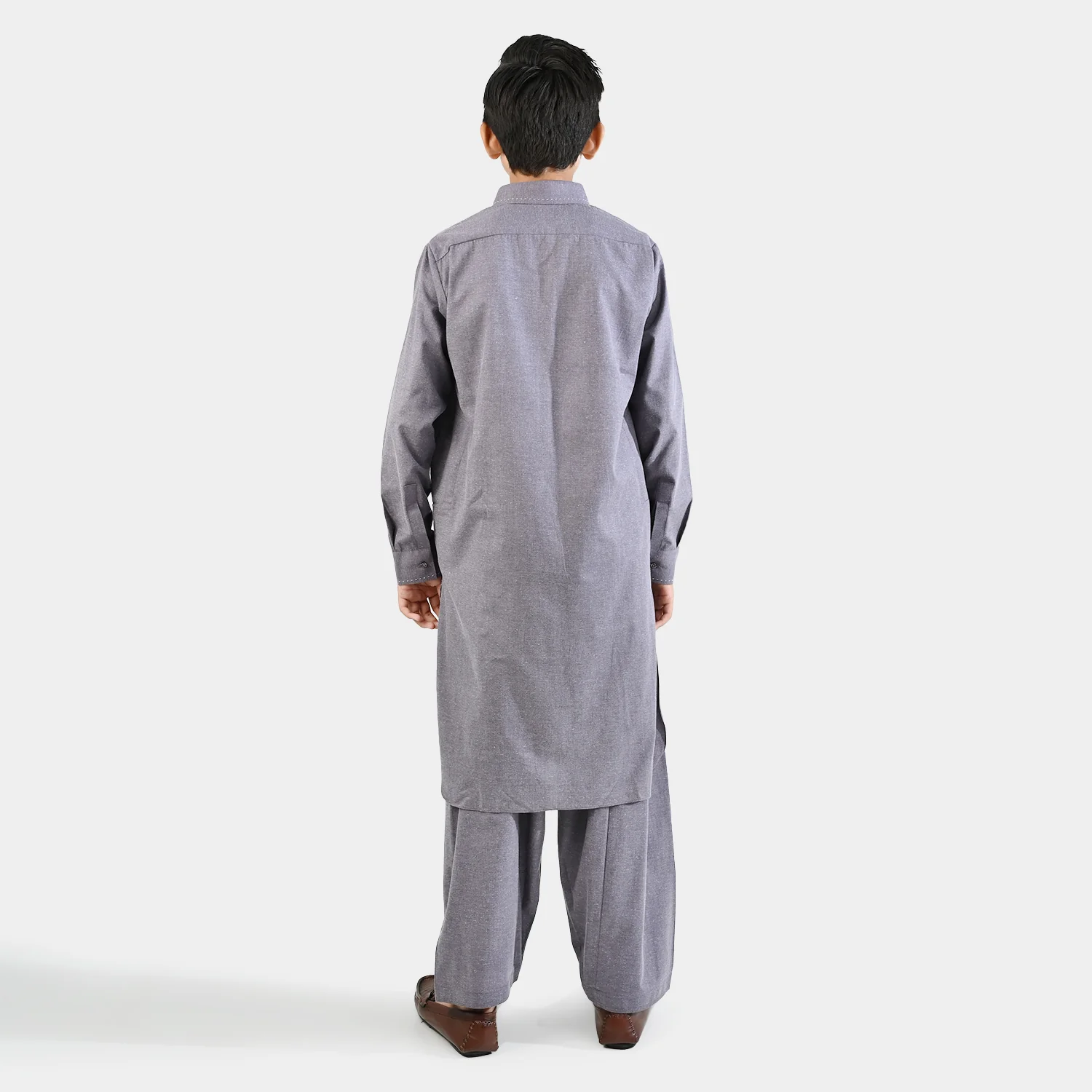 Boys Poly Viscose Suit (Contrast Stitch)-GREY - Image 6