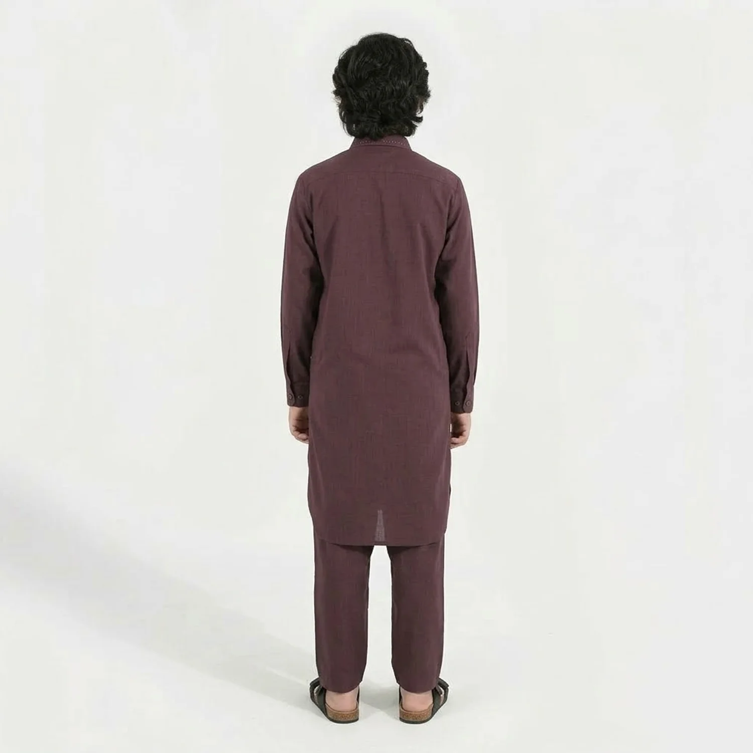 Boys Poly Viscose 2 Piece Suit - Magenta - Image 3