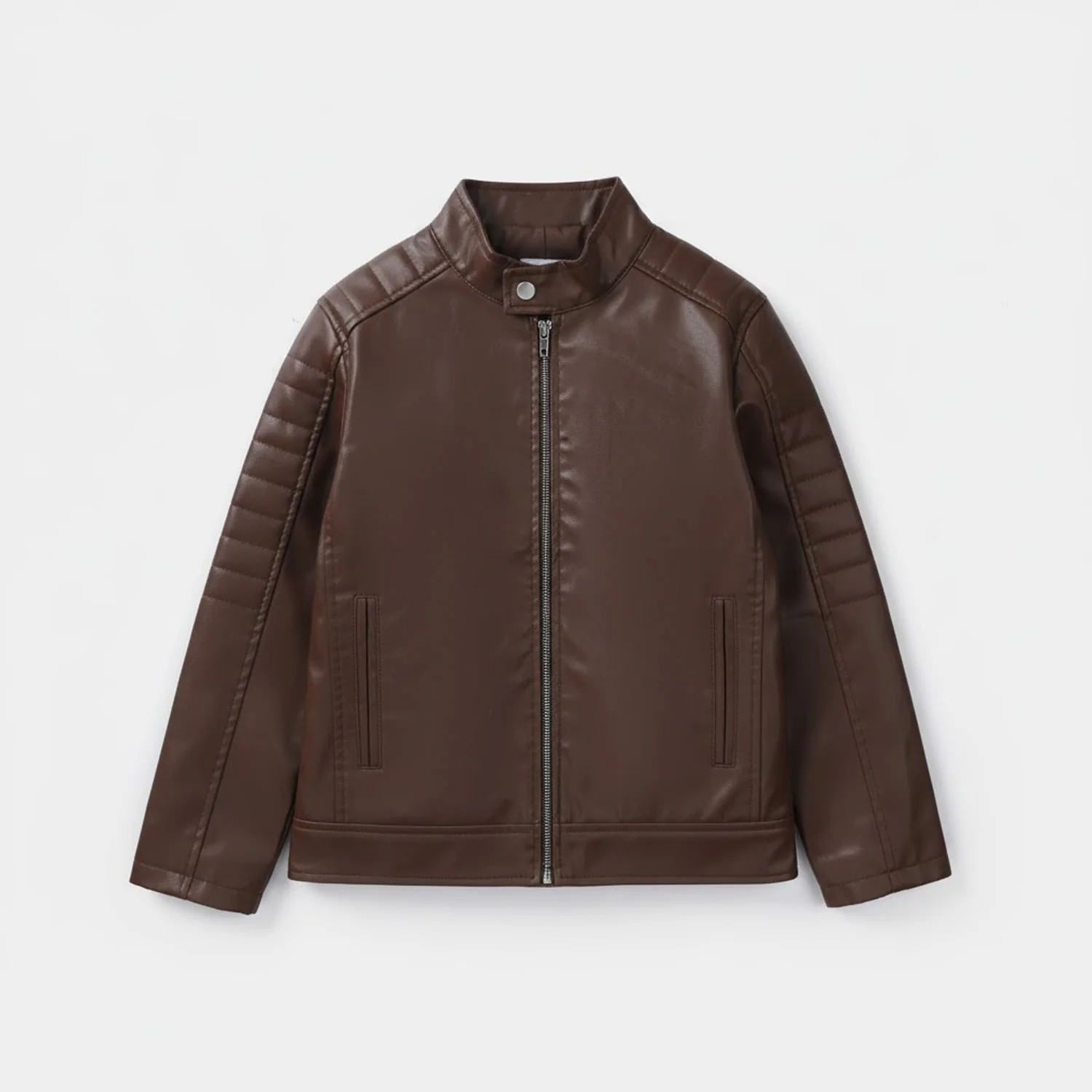 Boys Pu Jacket Basic - Brown