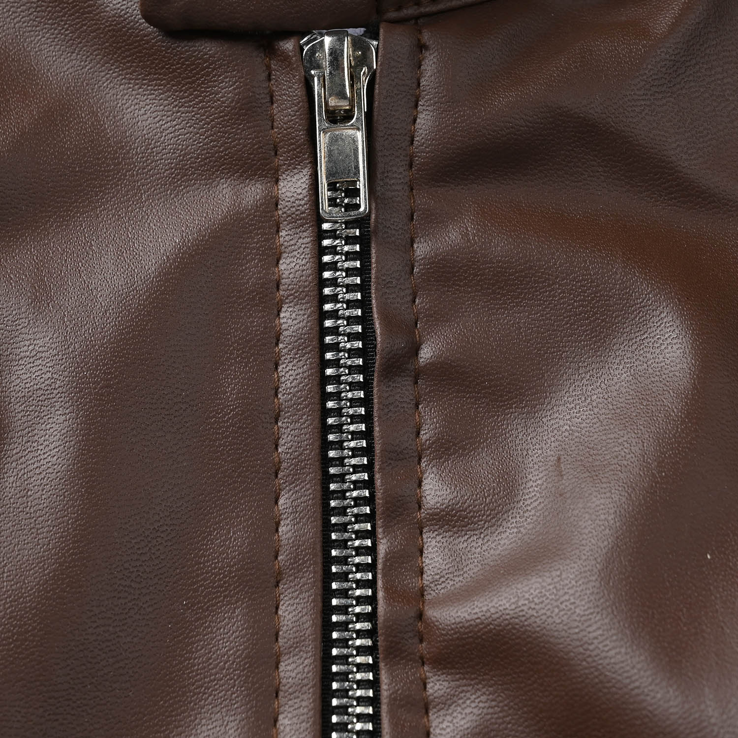 Boys Pu Jacket Basic - Brown - Image 3