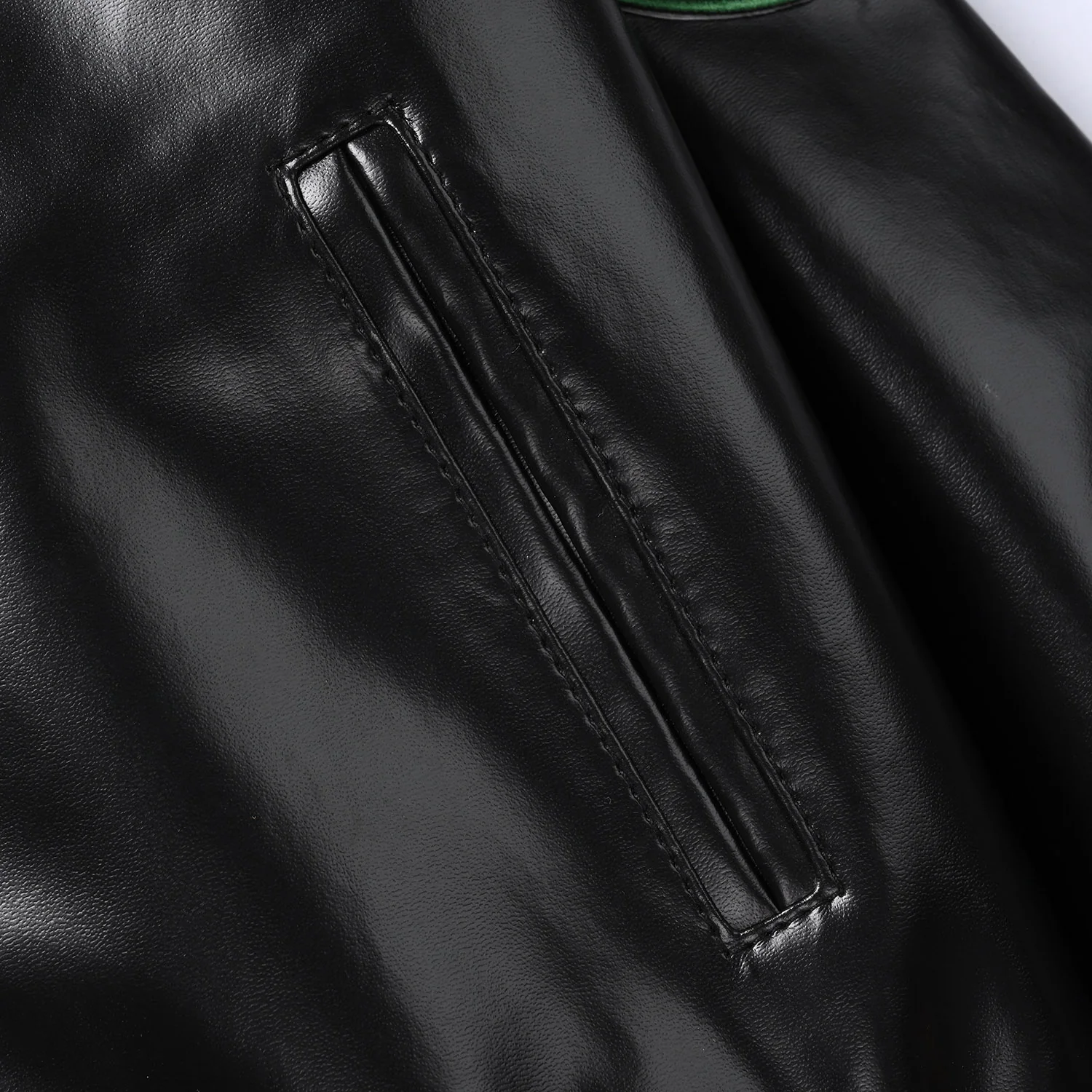 Boys Pu Leather Jacket Race Team - Black - Image 3