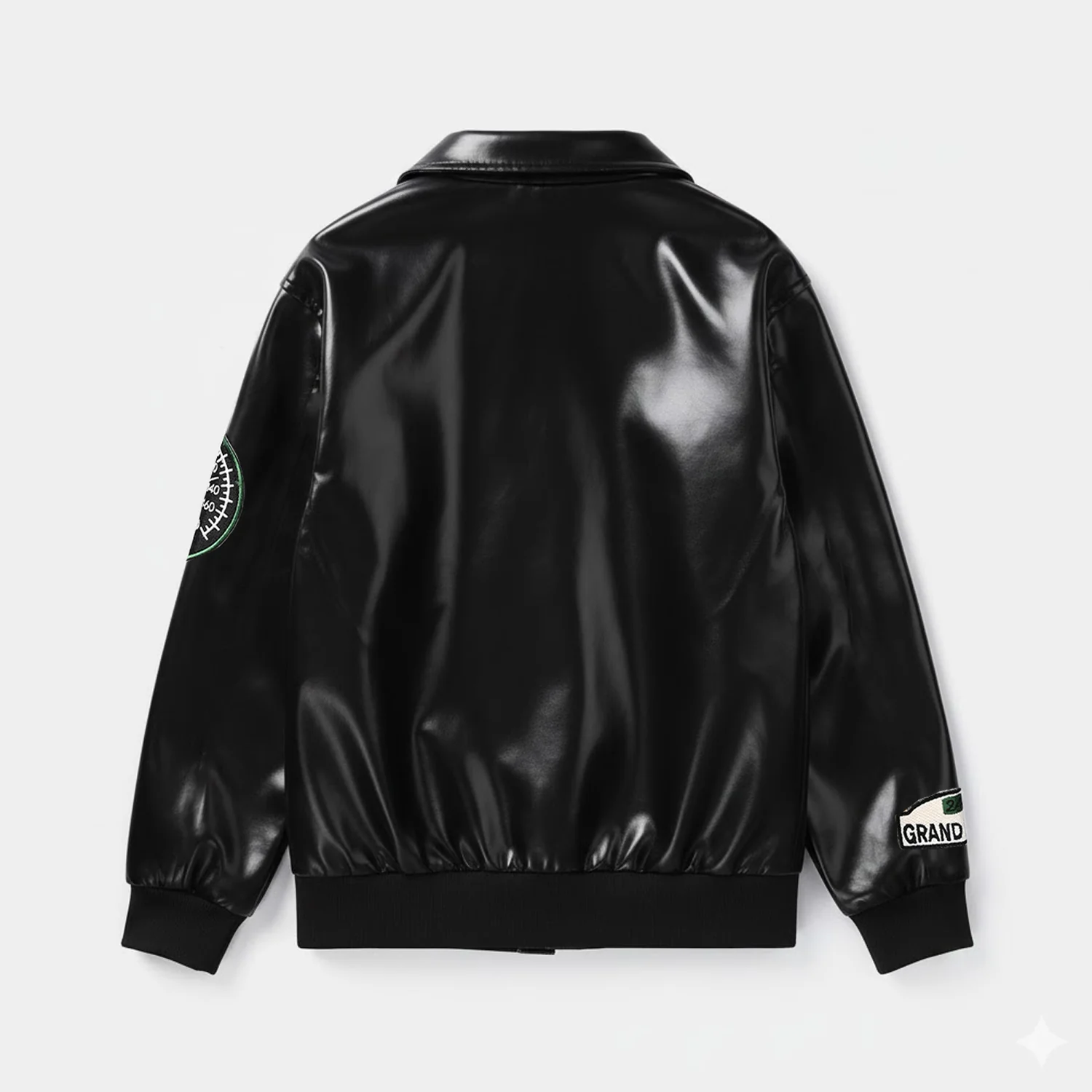 Boys Pu Leather Jacket Race Team - Black - Image 5