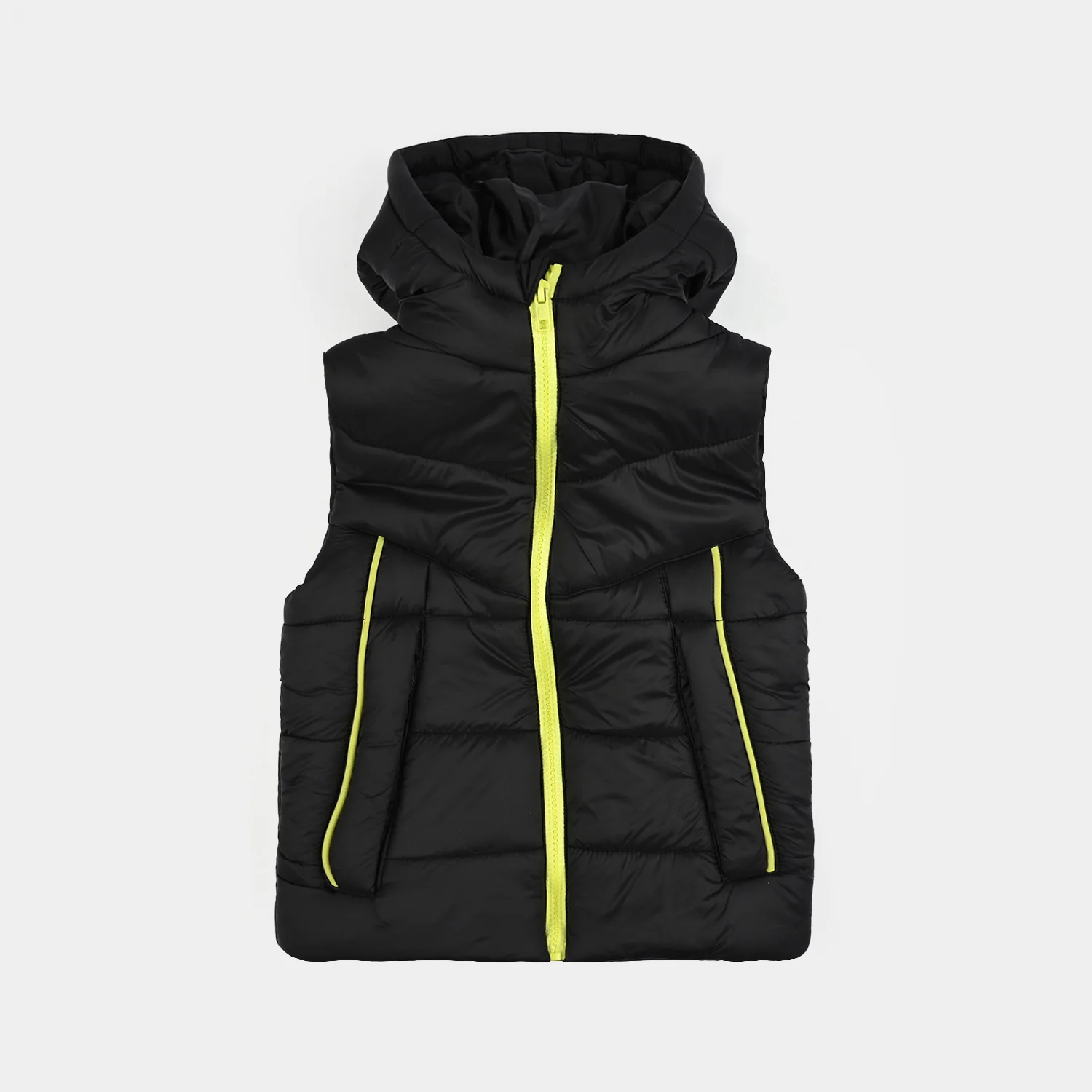 Boys  Quilted Hooded Jacket - Black
