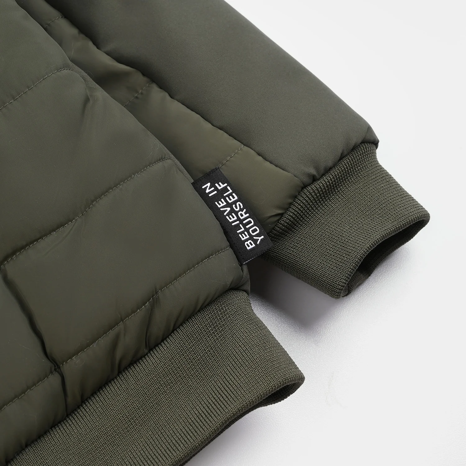 Boys Quilted Jacket F/S Believe in yourself-Olive - Image 4