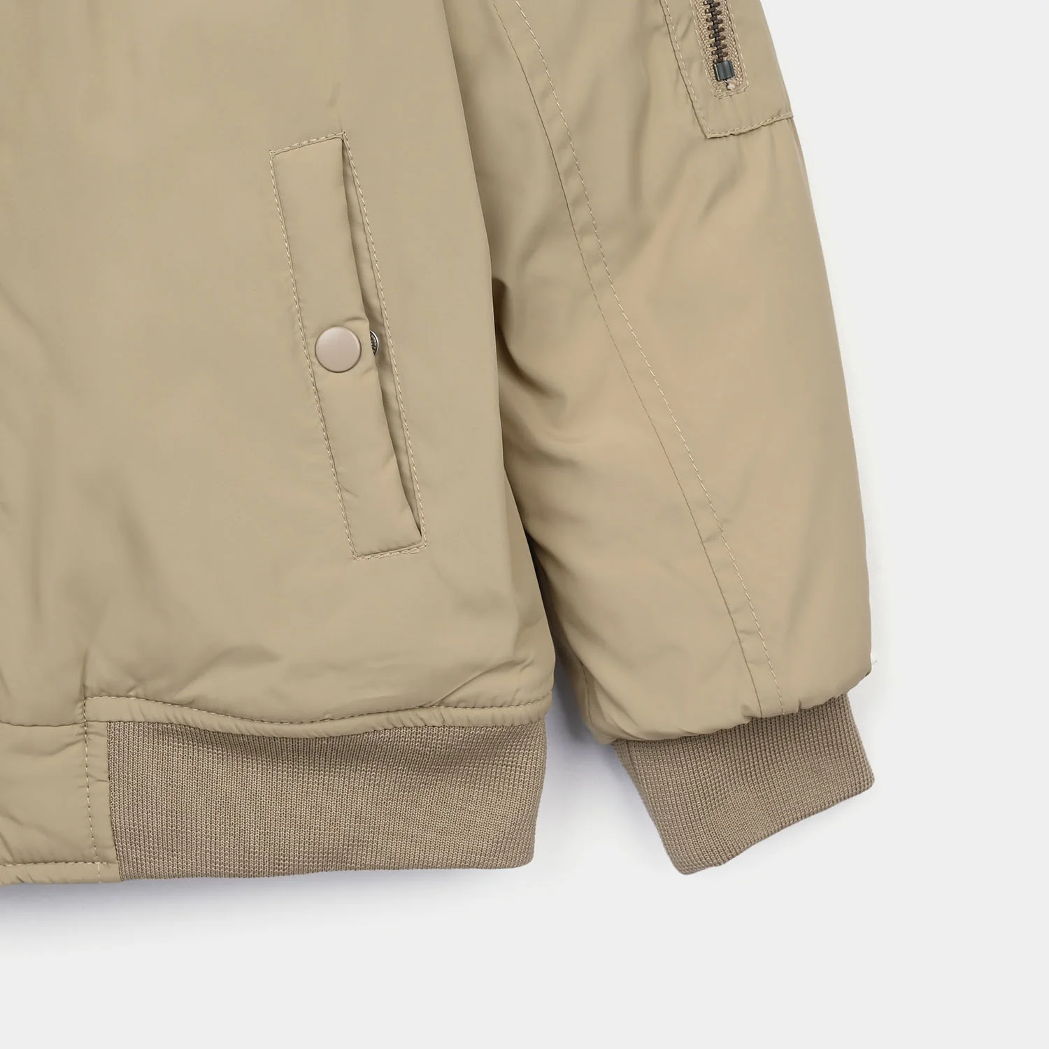 Boys Quilted Jacket Comfortable- BEIGE - Image 2