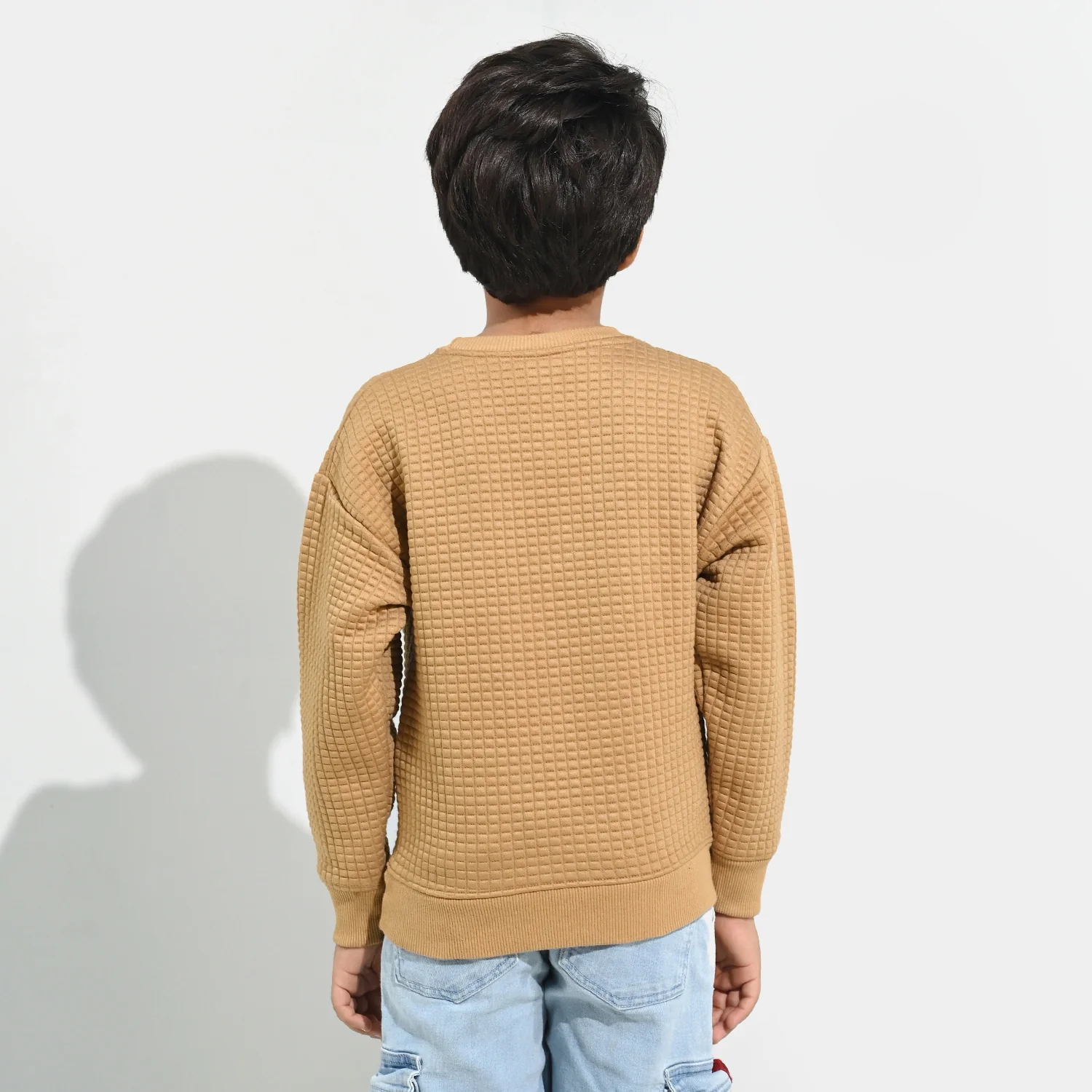 Boys Quilted Sweatshirt THE ADVENTURE BEGINS - BROWN - Image 4