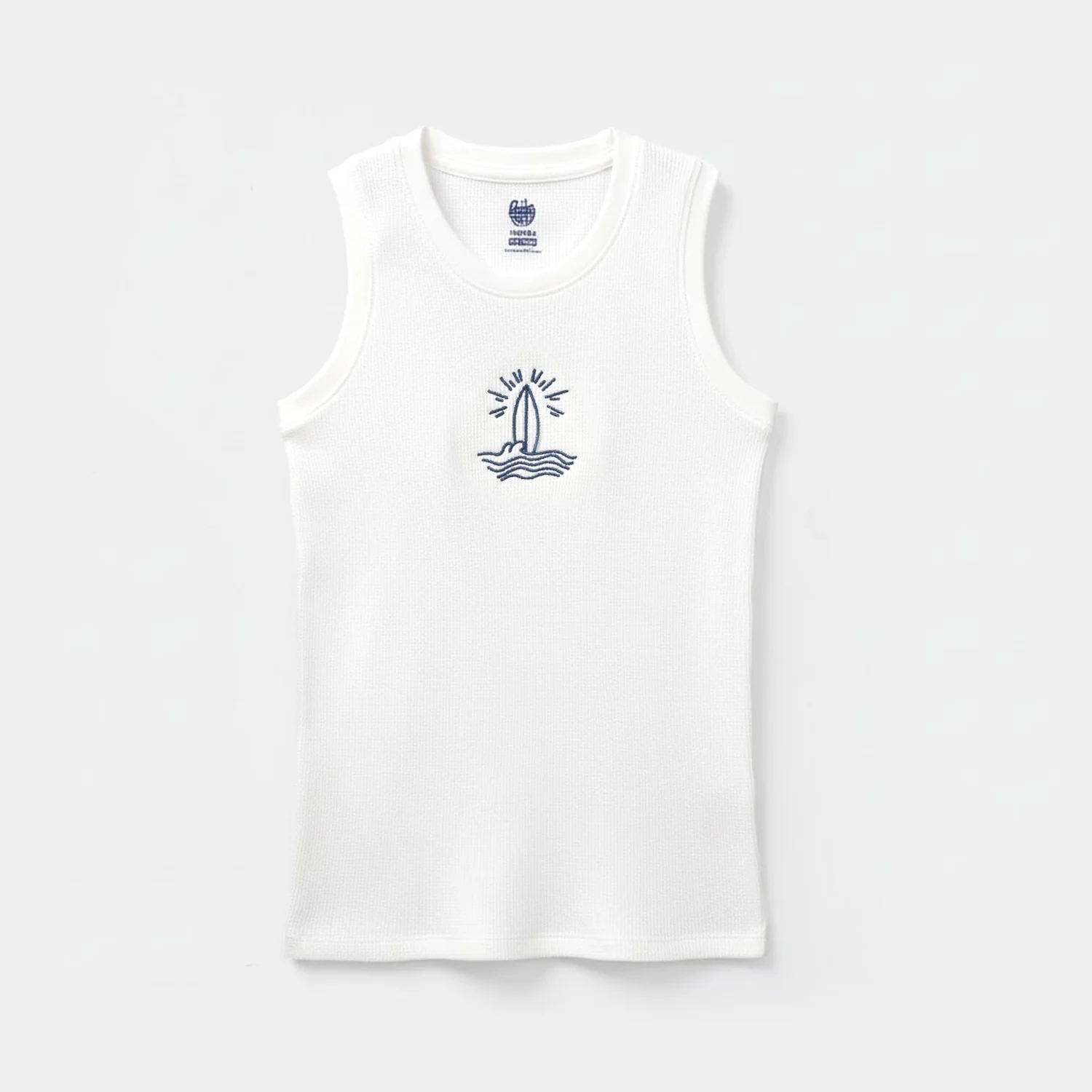 Boys Thermal Sando Waves - Off White