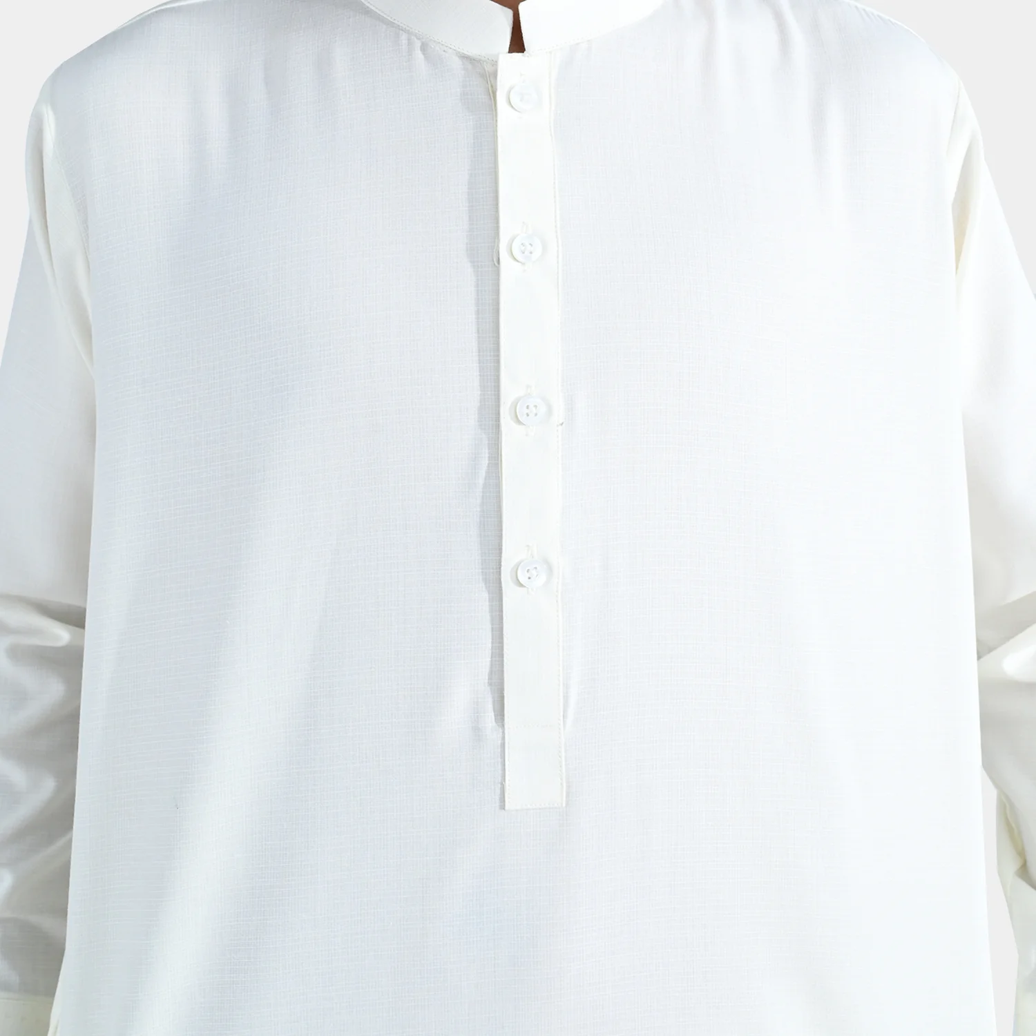 Boys Poly Viscose Shalwar Suit (Self Textured) – Off White - Image 2