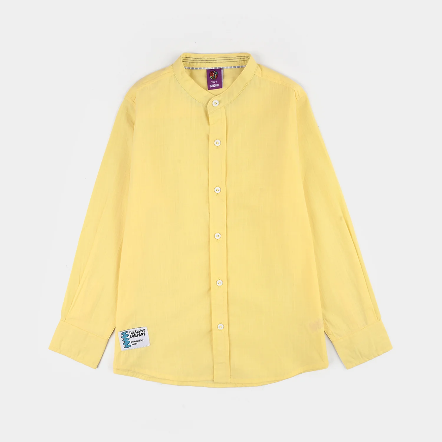 Boys Slub By Slub Casual Shirt (Fun Supply) - Yellow