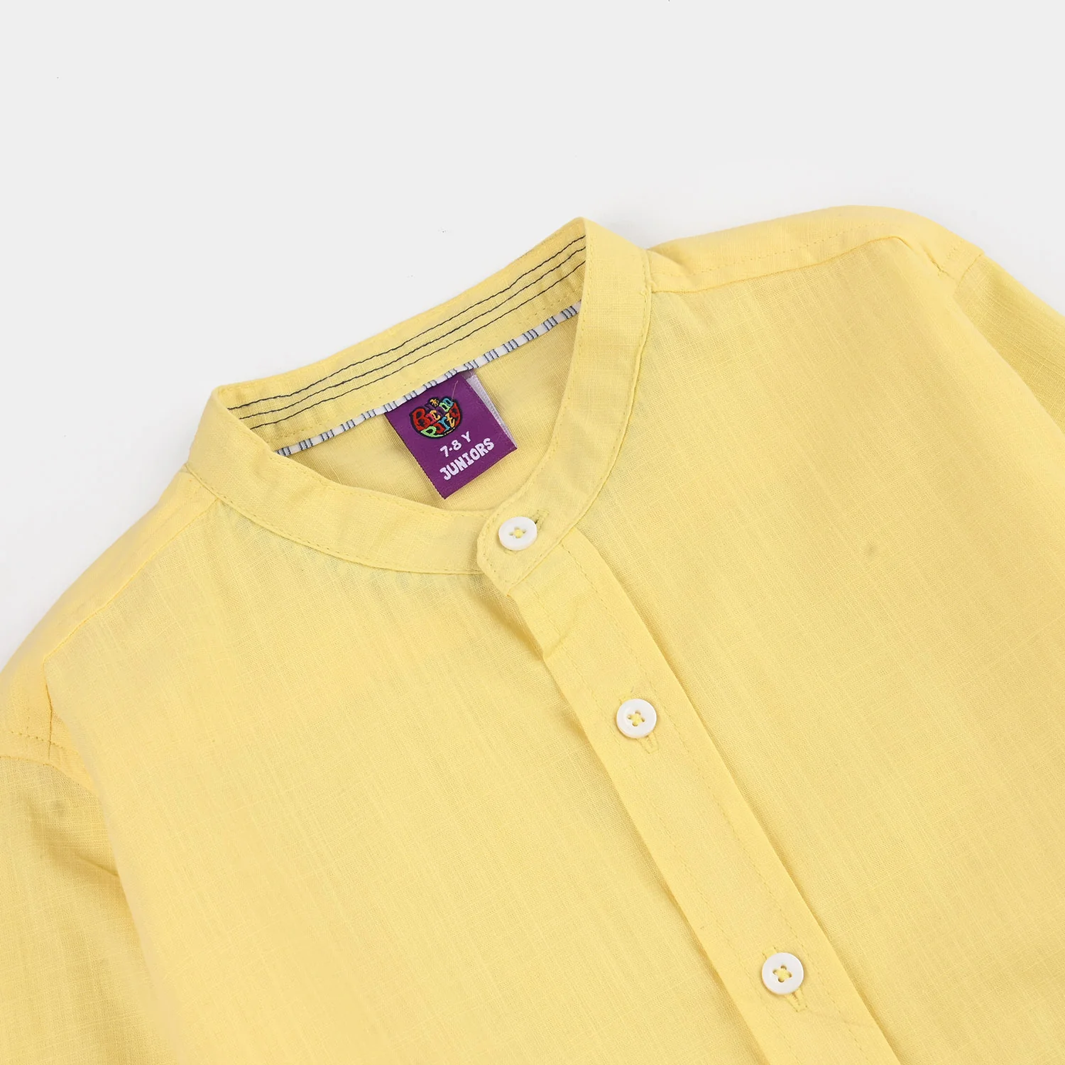 Boys Slub By Slub Casual Shirt (Fun Supply) - Yellow - Image 3